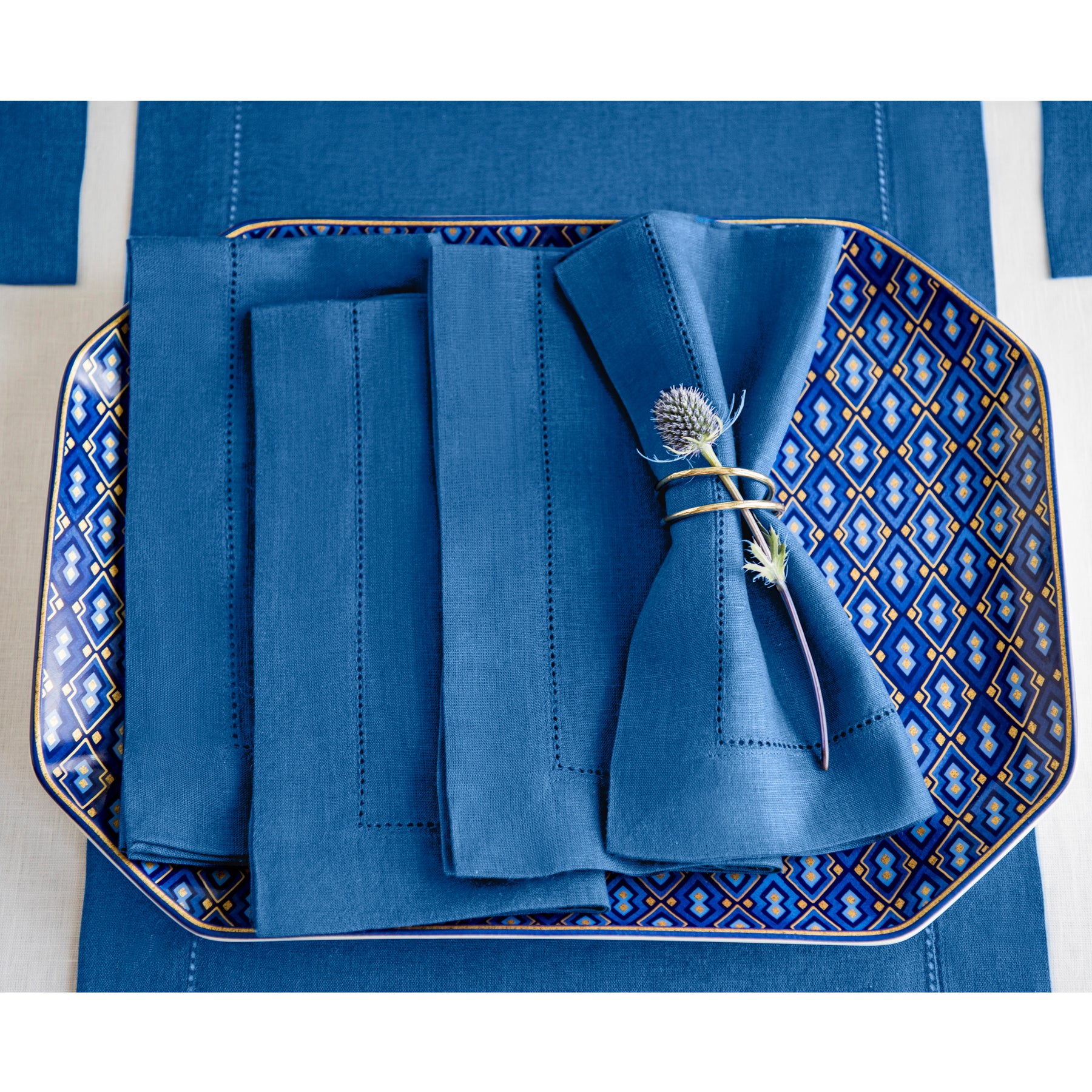 Premium Classic Hemstitch Napkins - 100% Cotton Linen Dinner Napkins for Formal Dining, Weddings & Special Occasions