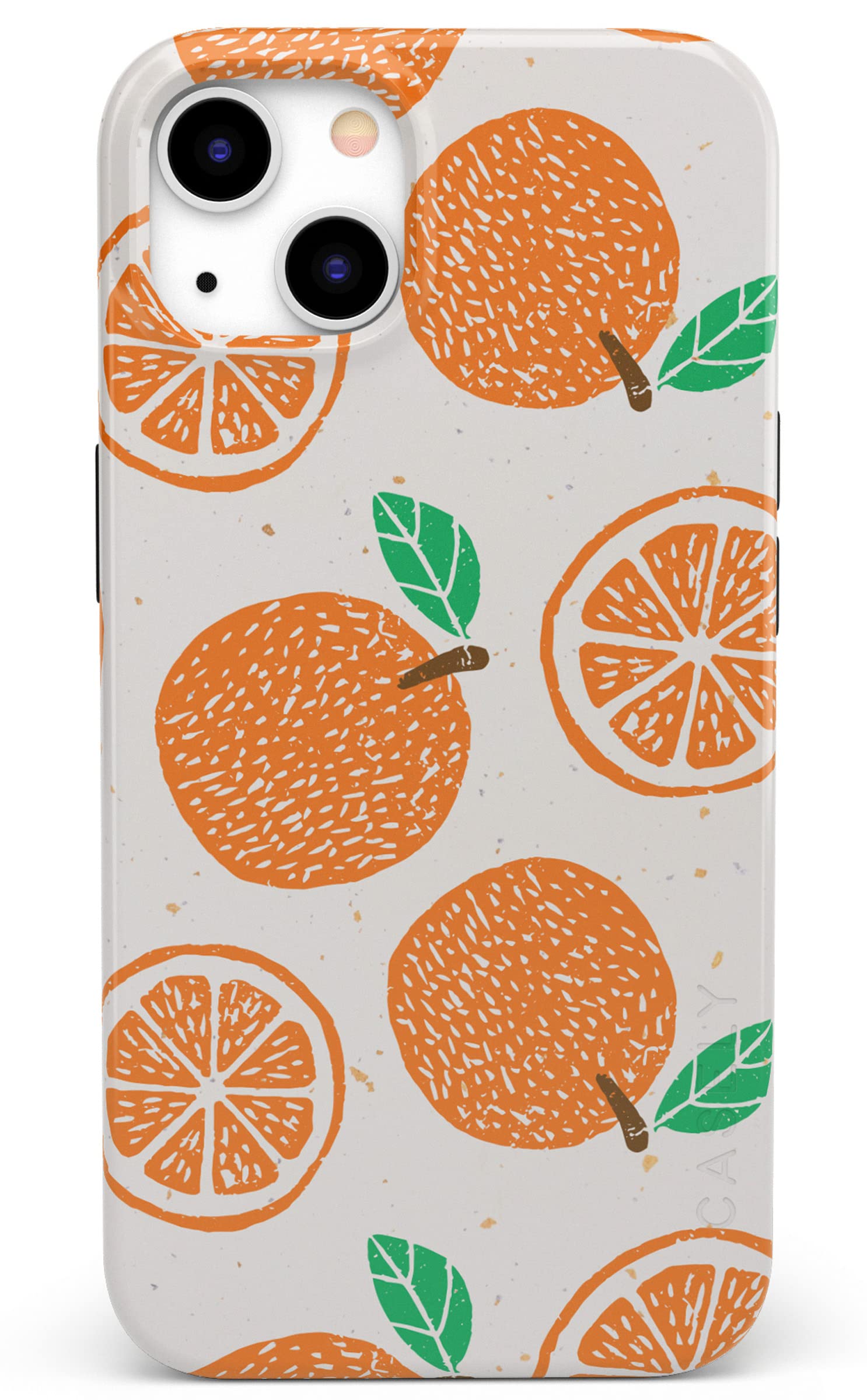 Casely iPhone 13 Case with MagSafe - Orange Stamped Protective Cover | Slim Fit, Shockproof & Wireless Charging Compatible | Perfect for Everyday Use, Travel & Outdoor Activities