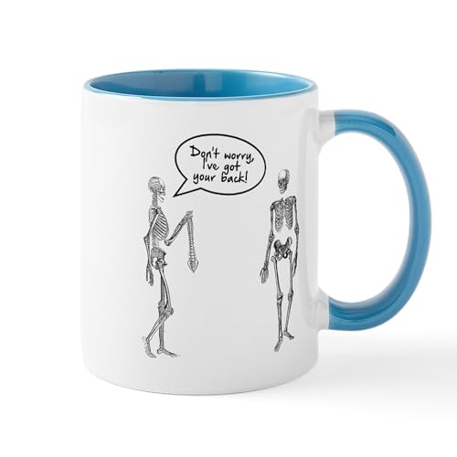 White/Blue Inside - Skeletons I've Got Your Back Mug