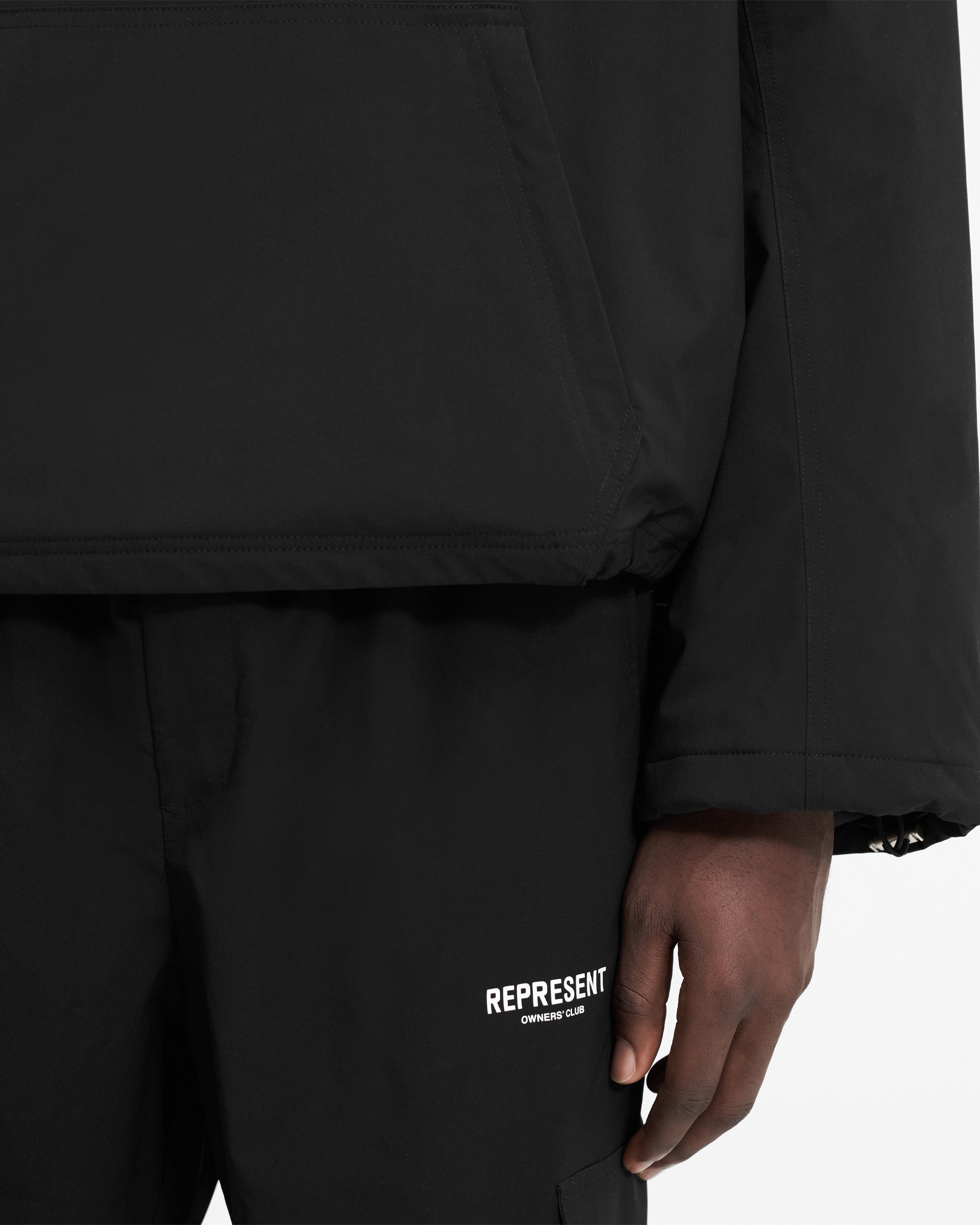 Represent Owners Club Hooded Pullover Jacket - Black | Streetwear Fashion Hoodie for Men & Women | Perfect for Casual Outfits, Gym Wear and Urban Street Style