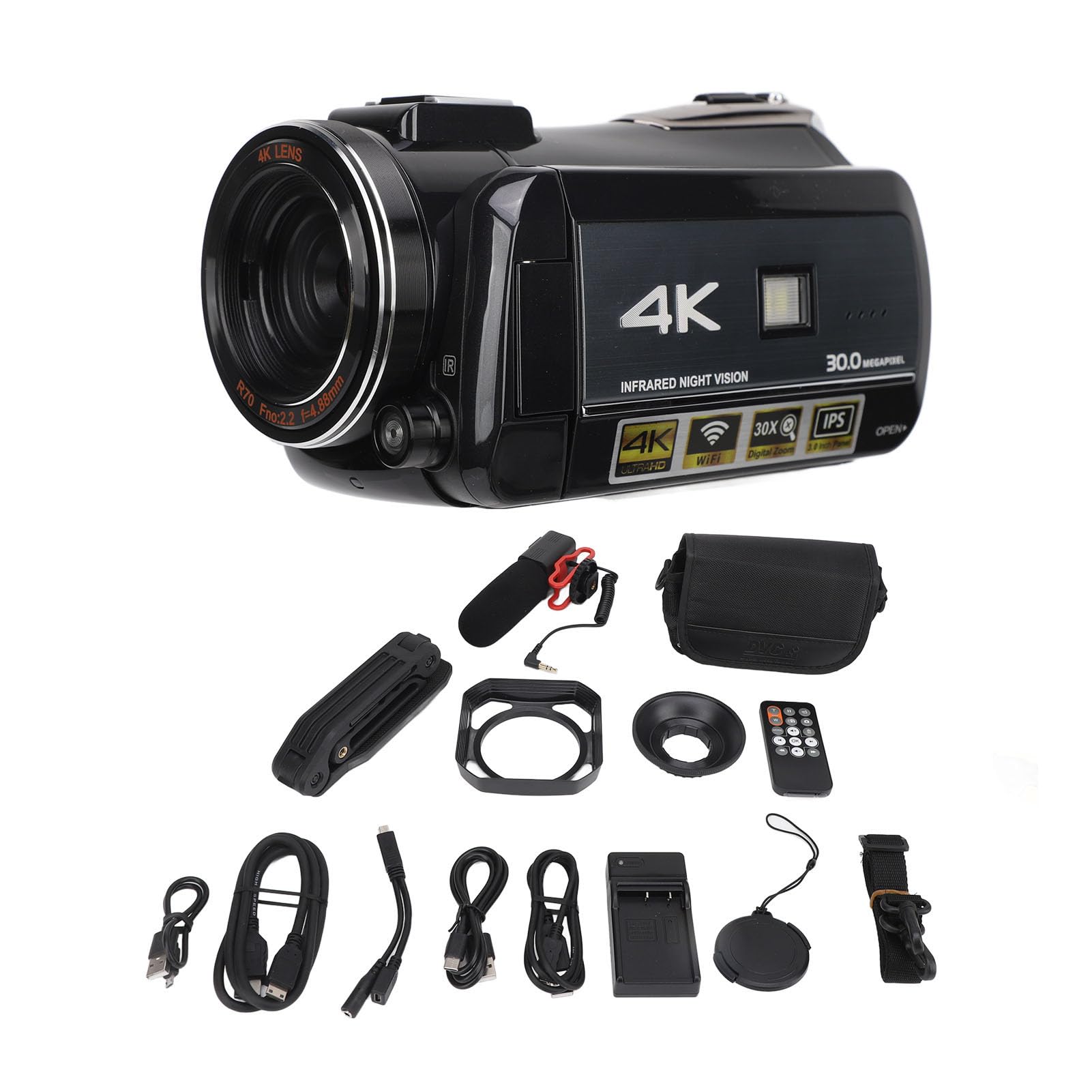ASHATA 4K Vlogging Camera with Touchscreen & Night Vision - Perfect for Travel Vlogging