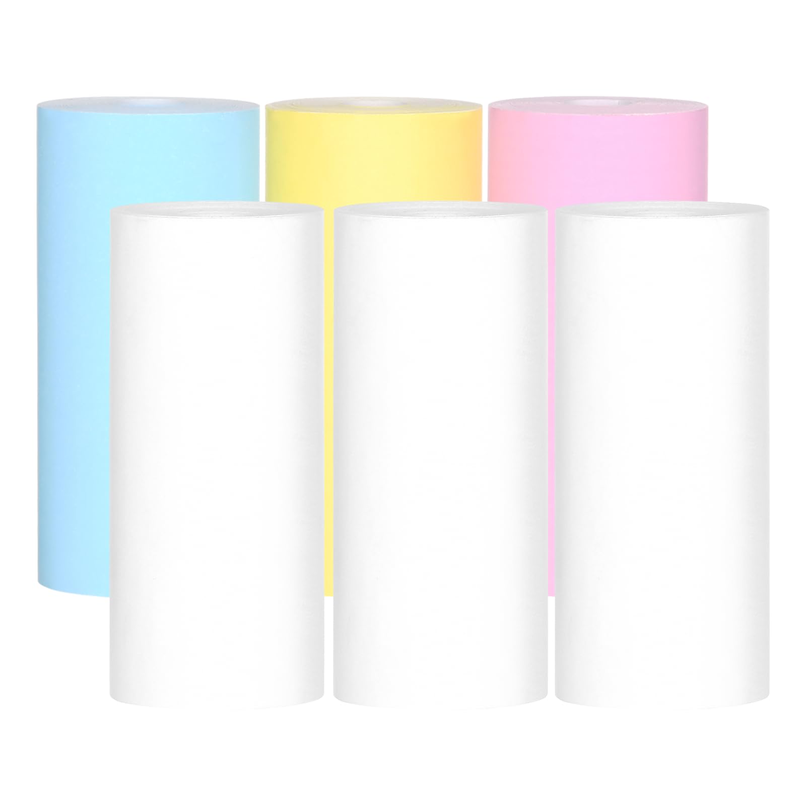 6 Rolls Non-Adhesive Thermal Mini Printer Paper (3 White & 3 Colorful) - 57x25mm for Mafiti X6 Mini Pocket Printer | Portable Labeling for Home, Office & Travel Organization