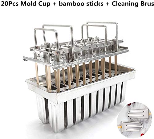 Stainless Steel Ice Pop Molds - 20PCS Round Popsicle Molds with Ice Cream Stick Holders for Homemade Frozen Treats | Perfect for Summer Parties, Kids Snacks & DIY Desserts