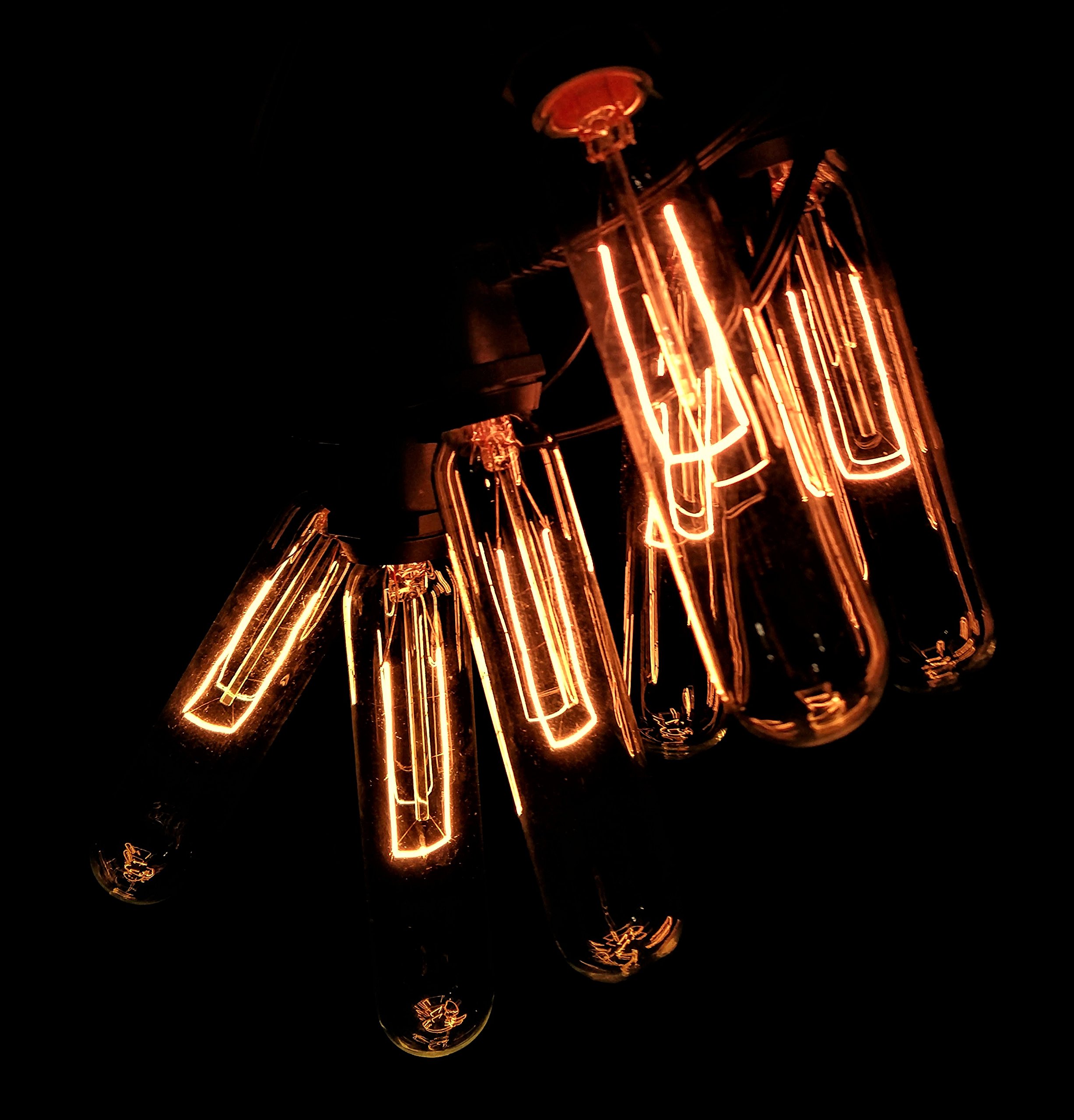 Commercial Edison Bulb Outdoor String Lights - 50 ft Black Wire with Hand-Threaded Filament (T25 Tube) - Perfect for Patio, Garden, Restaurant & Wedding Decor