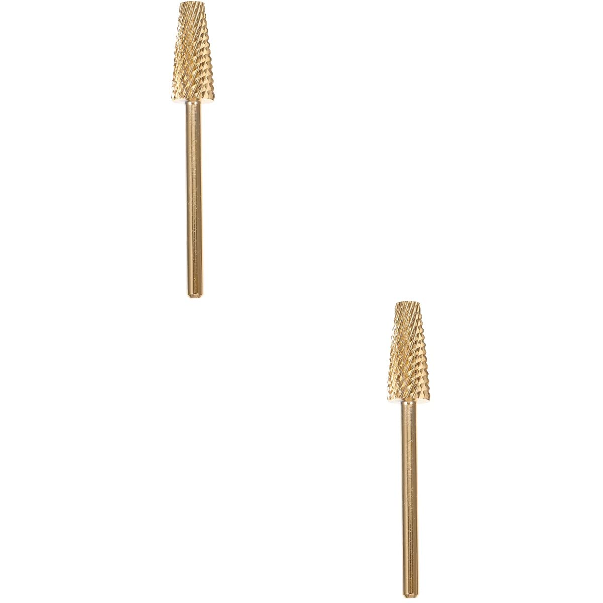 EXCLUZO 2-Piece Replacement Nail Drill Bits Set - Professional Nail Art Polishing & Grinding Heads with Sanding Bands for Manicure & Pedicure - Gold Accessories for Salon & Home Nail Care