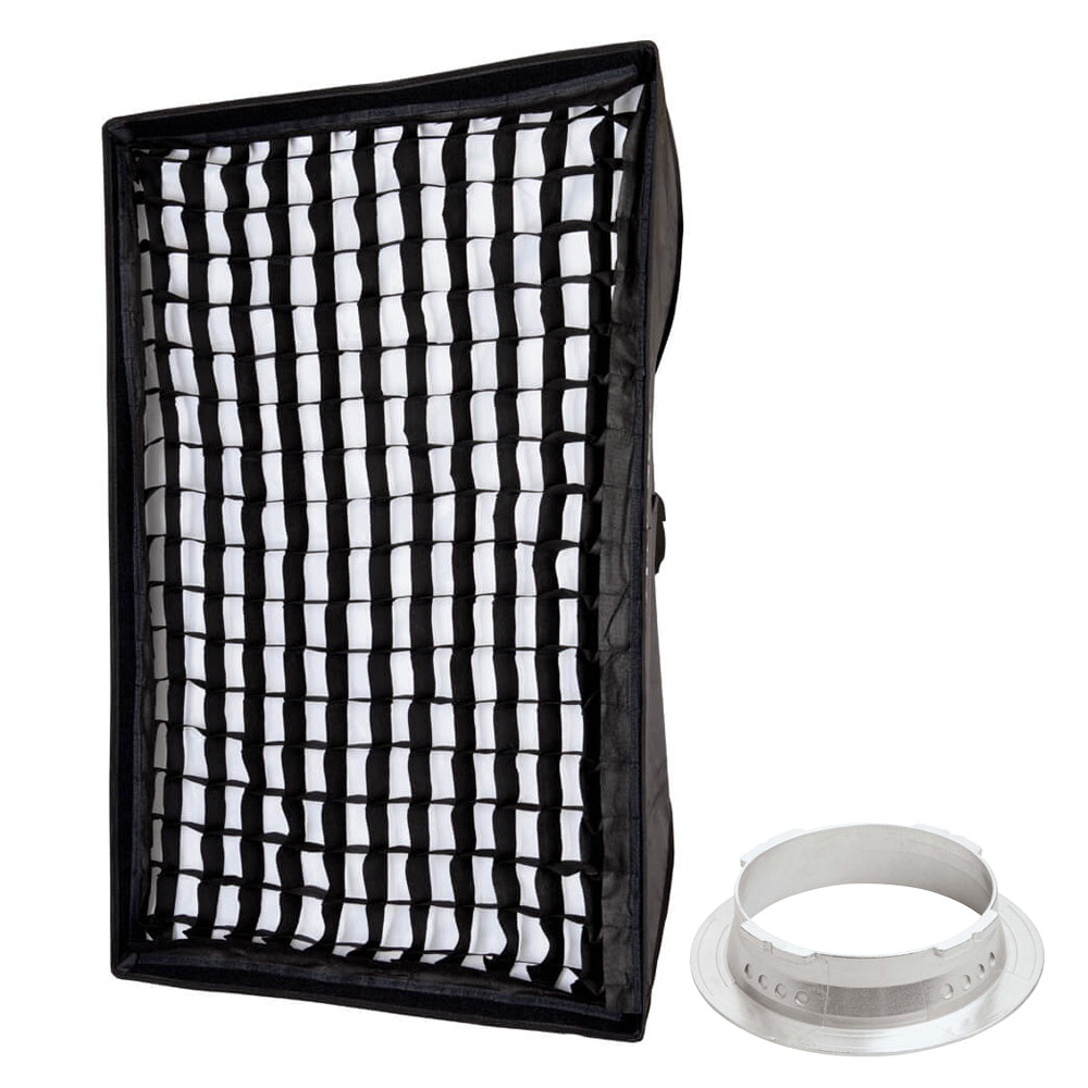 80x120cm (31.4x47.2 Inch) Professional Photography Softbox with 5cm Honeycomb Grid - Portable Rectangular Light Diffuser for Studio, Portrait, and Product Photography