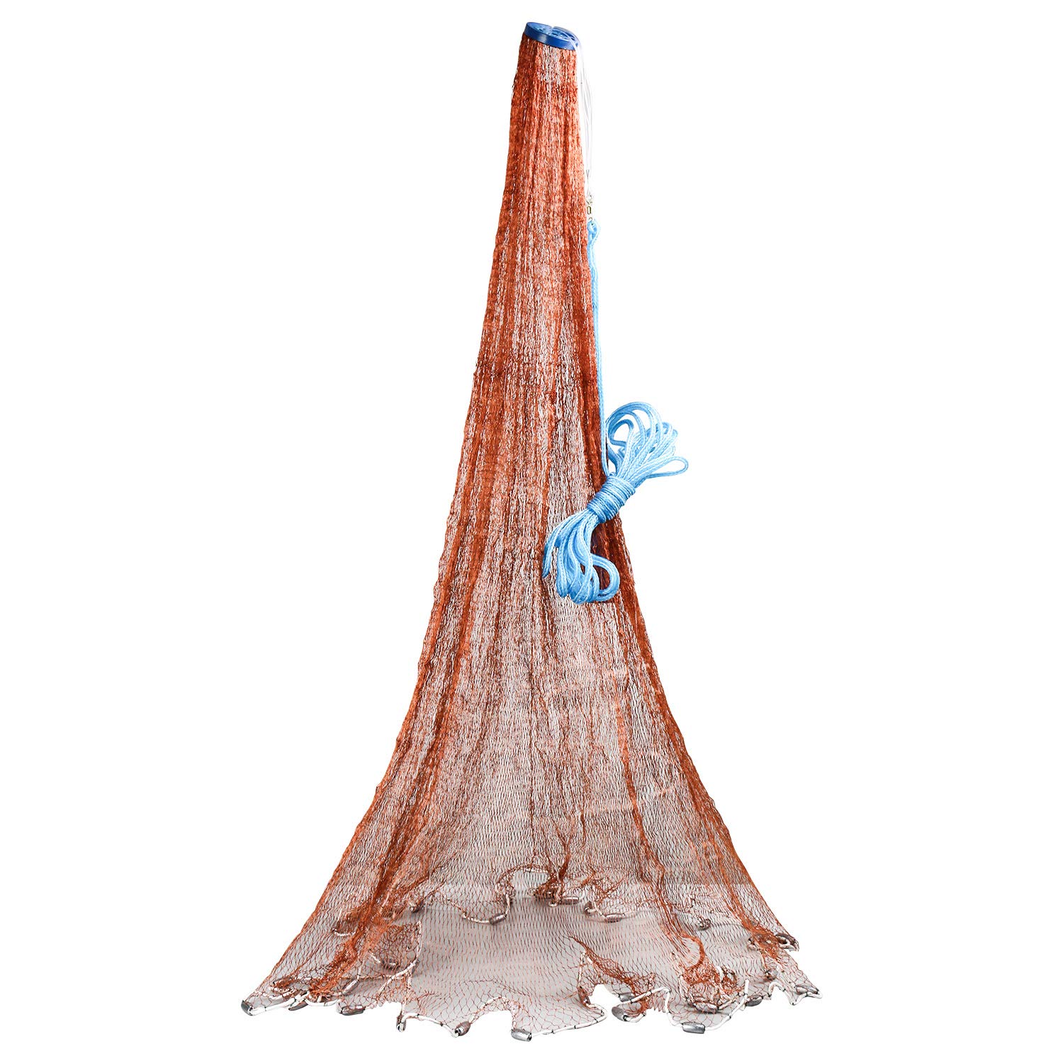 Premium Saltwater Fishing Cast Net - 4ft/6ft/8ft/10ft/12ft Radius with Lead Sinkers - Durable Throw Net for Bait Trapping & Catch - Ideal for Surf Fishing, Pier Fishing & Boat Fishing