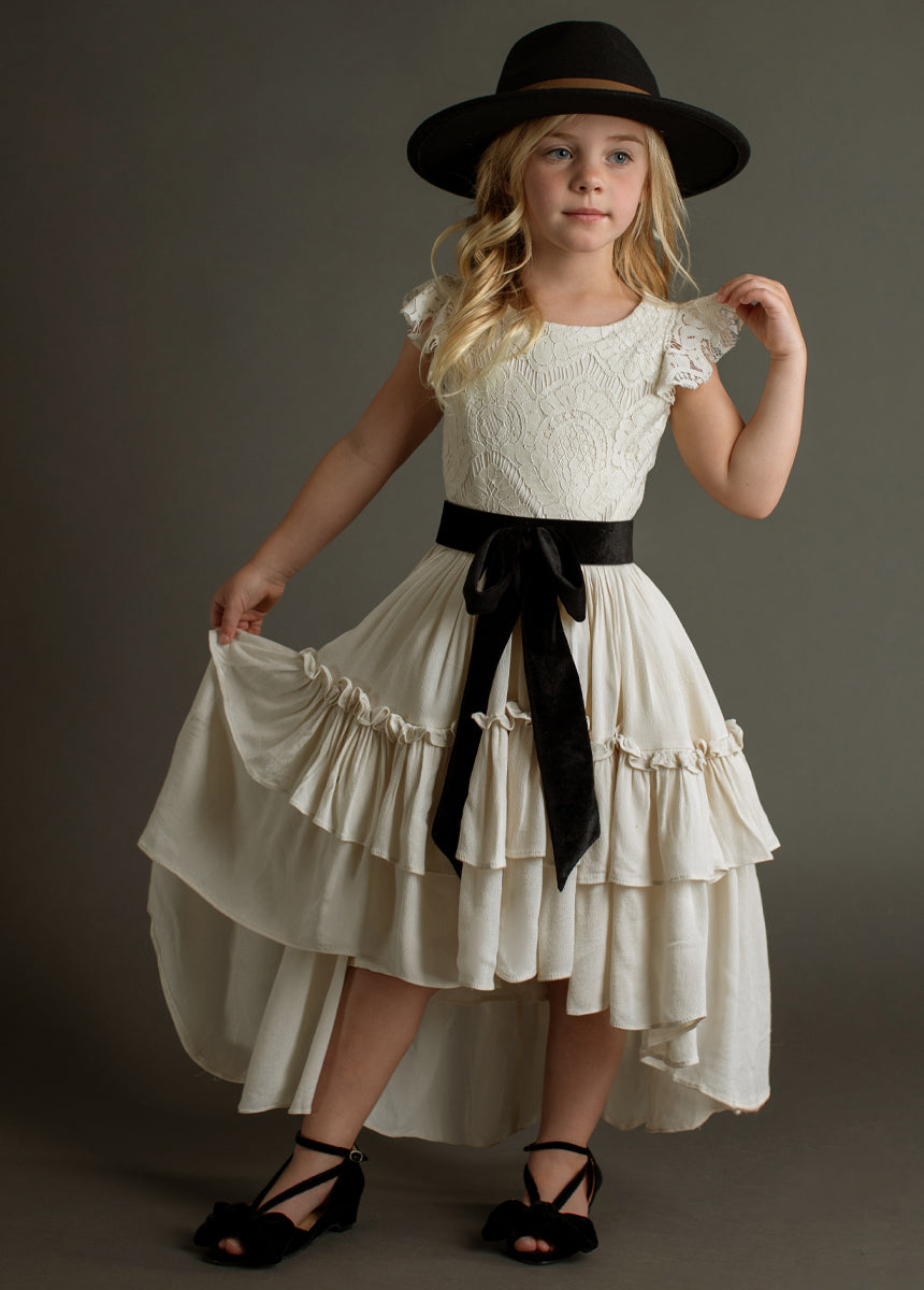 Elegant Cream Lace Petticoat Dress for Women - Perfect for Weddings, Parties & Vintage Fashion Outfits