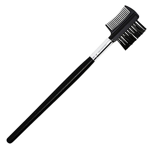 Professional Black Dual-Purpose Eyelash & Brow Brush - Lash Comb & Extension Tool for Perfect Makeup Application | Ideal for Salon, Home Use & Travel Beauty Kit