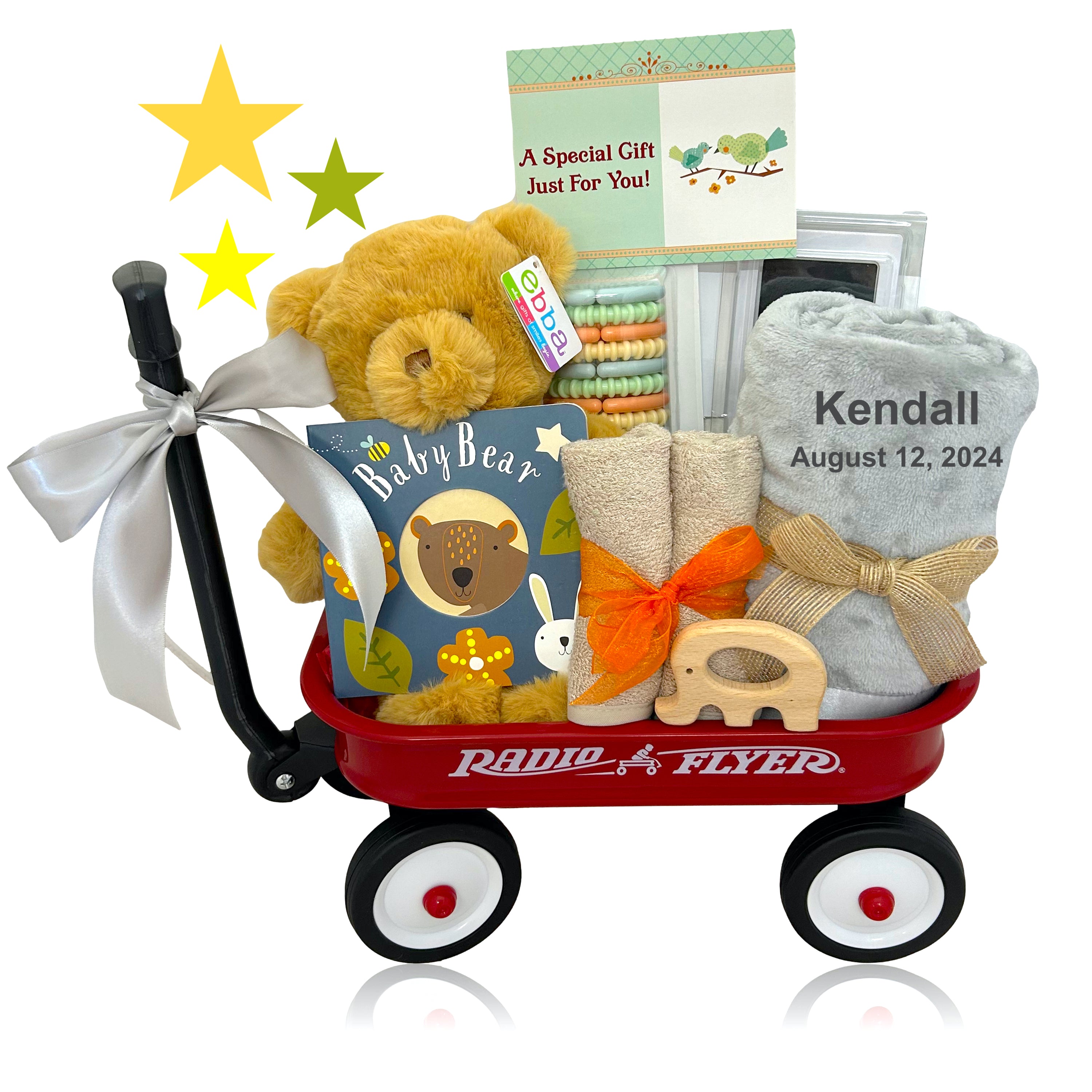 Snuggabear Welcome Baby Wagon - Premium Newborn Stroller with Canopy & Storage Basket | Perfect for Nursery, Park Outings & Family Walks | SKU: BBC362