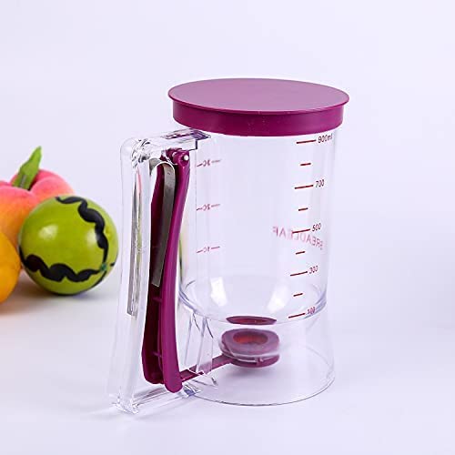 Purple Pancake & Cupcake Batter Dispenser - Perfect for Waffles, Muffins, Crepes & Cakes | Easy Baking Tool for Home Kitchen & Professional Bakeries