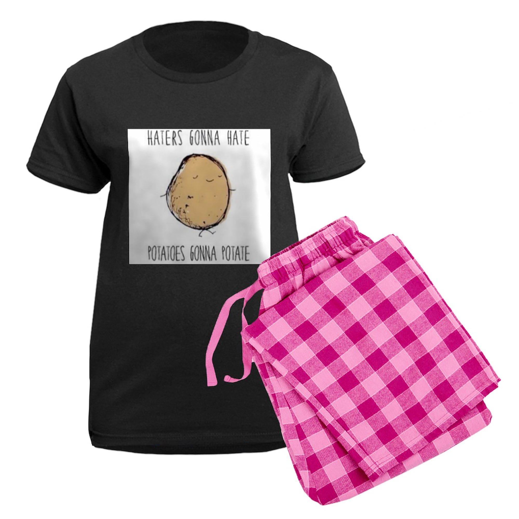 Haters Gonna Hate Potatoes Gonna Potate Women's Novelty Pajama Set - Funny Sleepwear for Women, Lounge Wear & Gift Idea for Potato Lovers