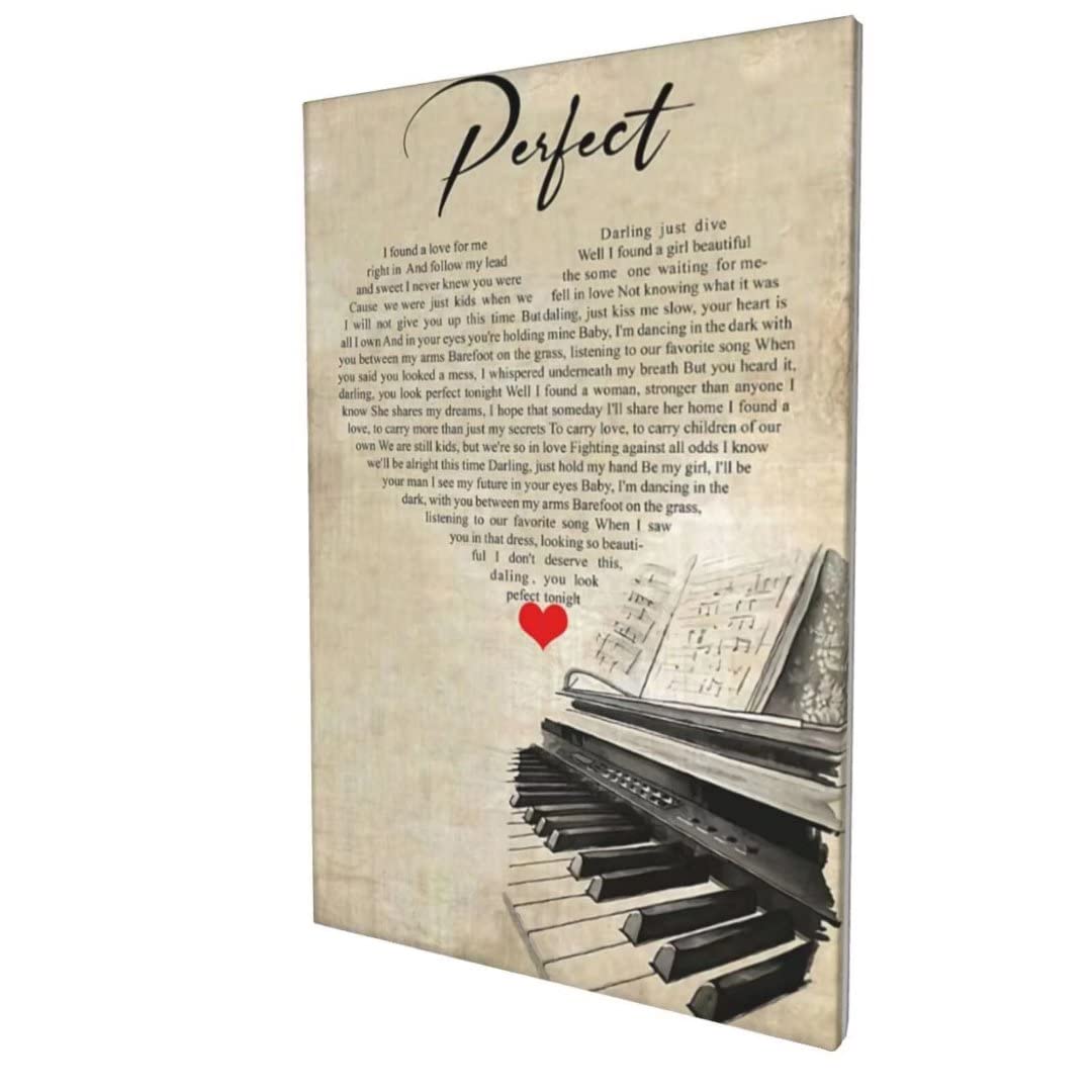 Vintage Piano Canvas Wall Art - Inspirational Music Themed Poster Print 20x24 Inch (50x60cm) - Easy to Hang Home Decor for Bedroom, Living Room, Office & Garden - Perfect Gift for Musicians & Music Lovers