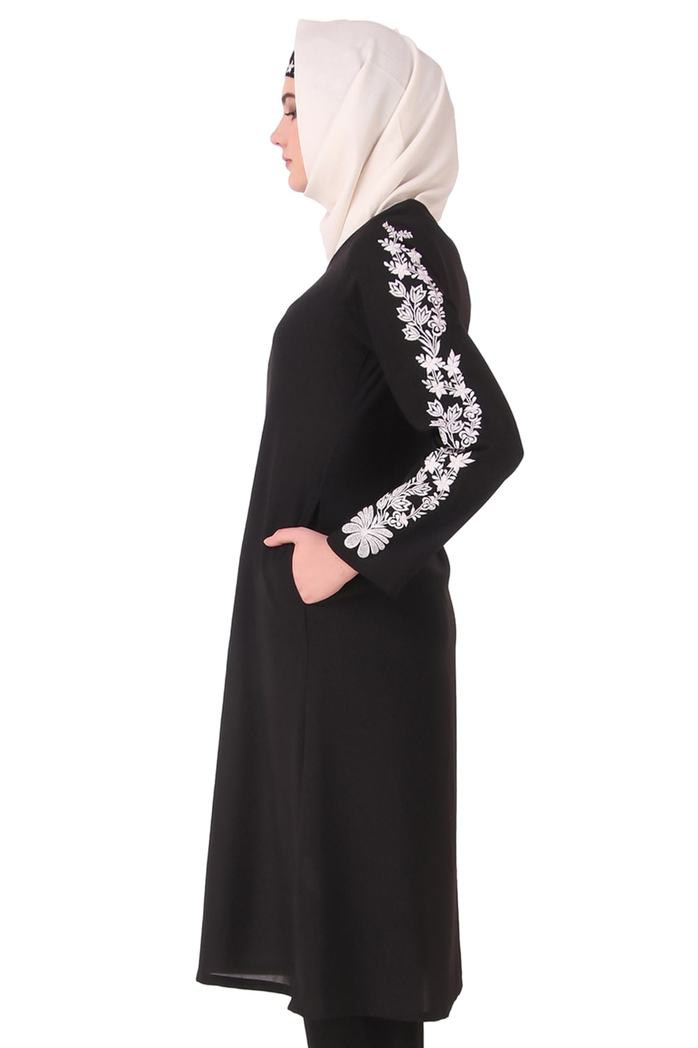 Floral Embellished Sleeve Anarkali Tunic for Women - Elegant Indian Ethnic Wear for Parties, Weddings & Festive Occasions