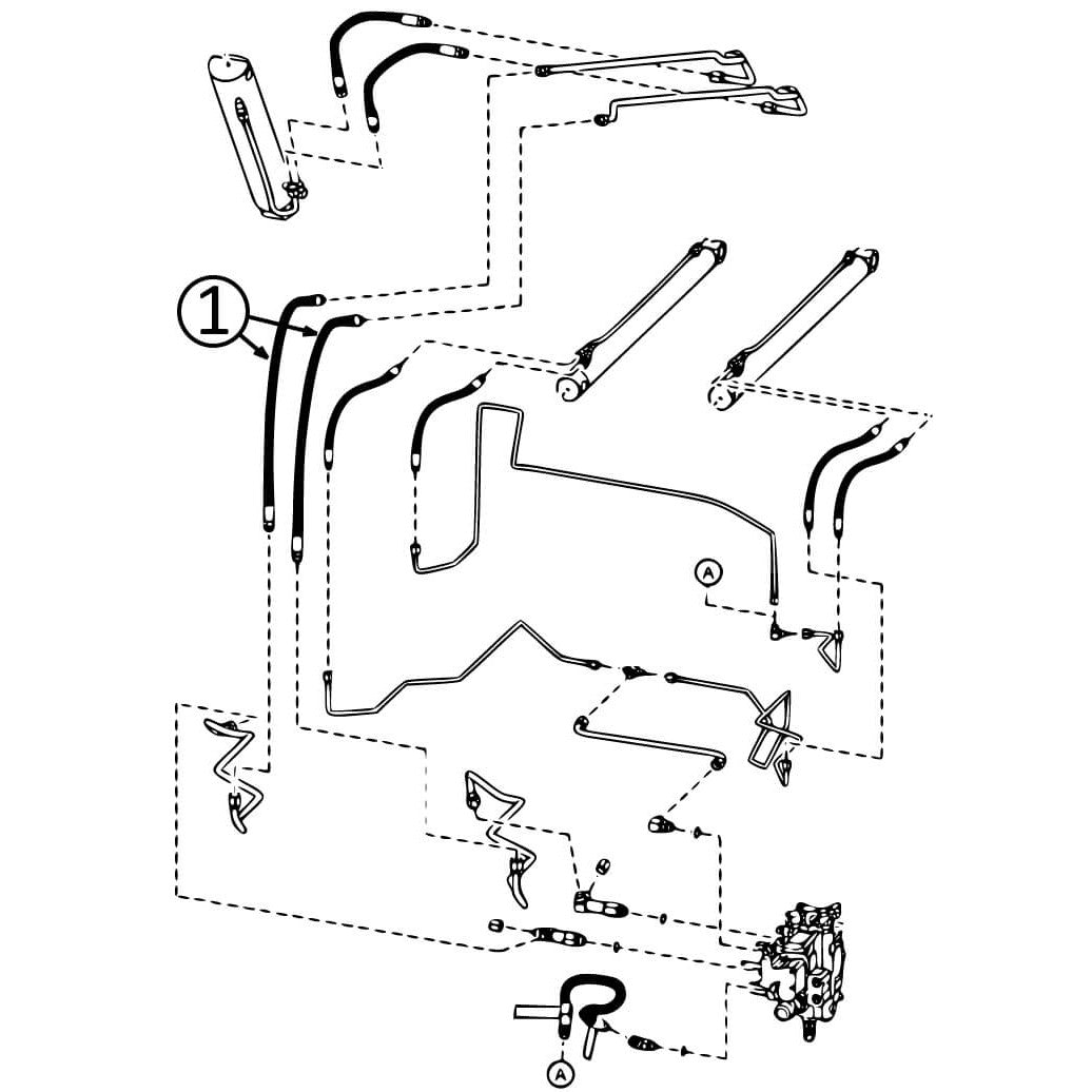 Bobcat T140 Hydraulic Hose - Arm Pivot to Loader Bucket Tilt Cylinder Replacement Part | Compatible with Skid Steer Loaders & Construction Equipment
