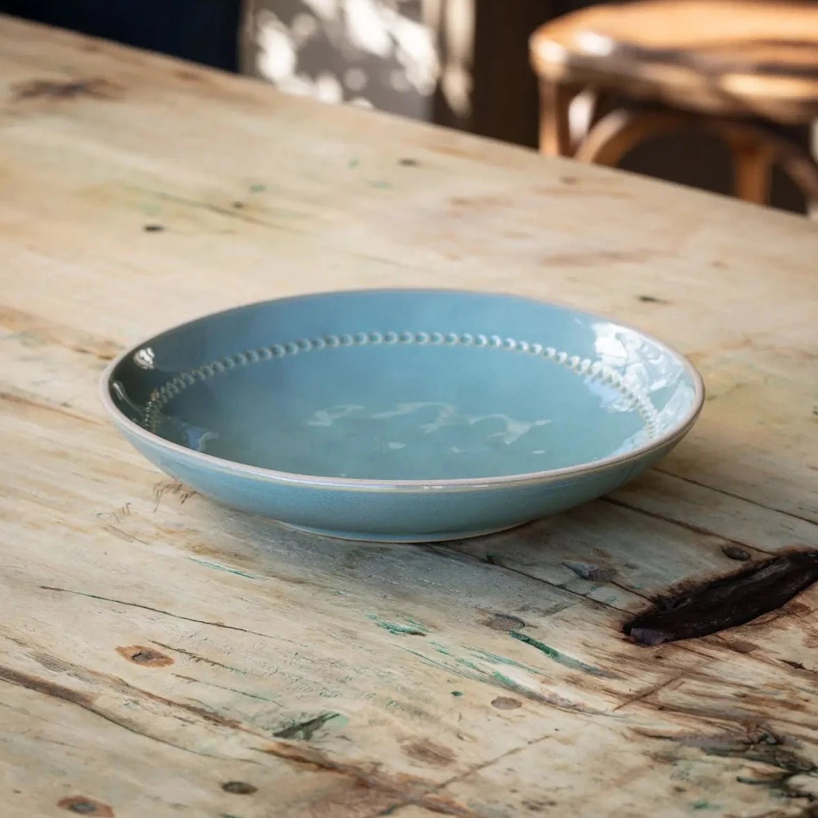 Premium Araucana Green Pasta Bowl Set - Handcrafted Ceramic Dinnerware for Italian Cuisine | Perfect for Pasta, Salad, Soup & Home Decor