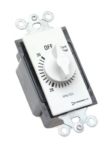 Intermatic FD30MWC 30-Minute Countdown Wall Timer for Fans and Lights, White - Perfect for Bathroom, Bedroom, and Garage Energy Saving