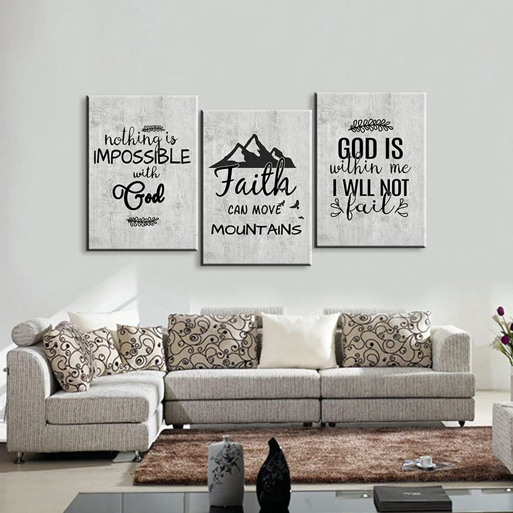 Bible Verses Wall Art - Christian Scripture Decor with 'God is with Me' Quote - Jesus Wall Art for Living Room & Bedroom - Religious Home Decor Poster (20''Wx28''Hx3) - Perfect for Prayer Spaces & Faith-Inspired Interiors