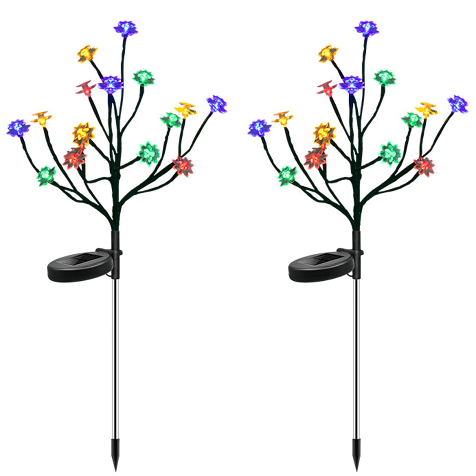 Solar Powered Lotus Shaped Garden Lights - 2 Pack Outdoor Solar Landscape Lighting with Larger Capacity for Pathway, Patio, Park, Front Yard & Party Decorations | Perfect for Evening Garden Ambiance & Outdoor Entertaining