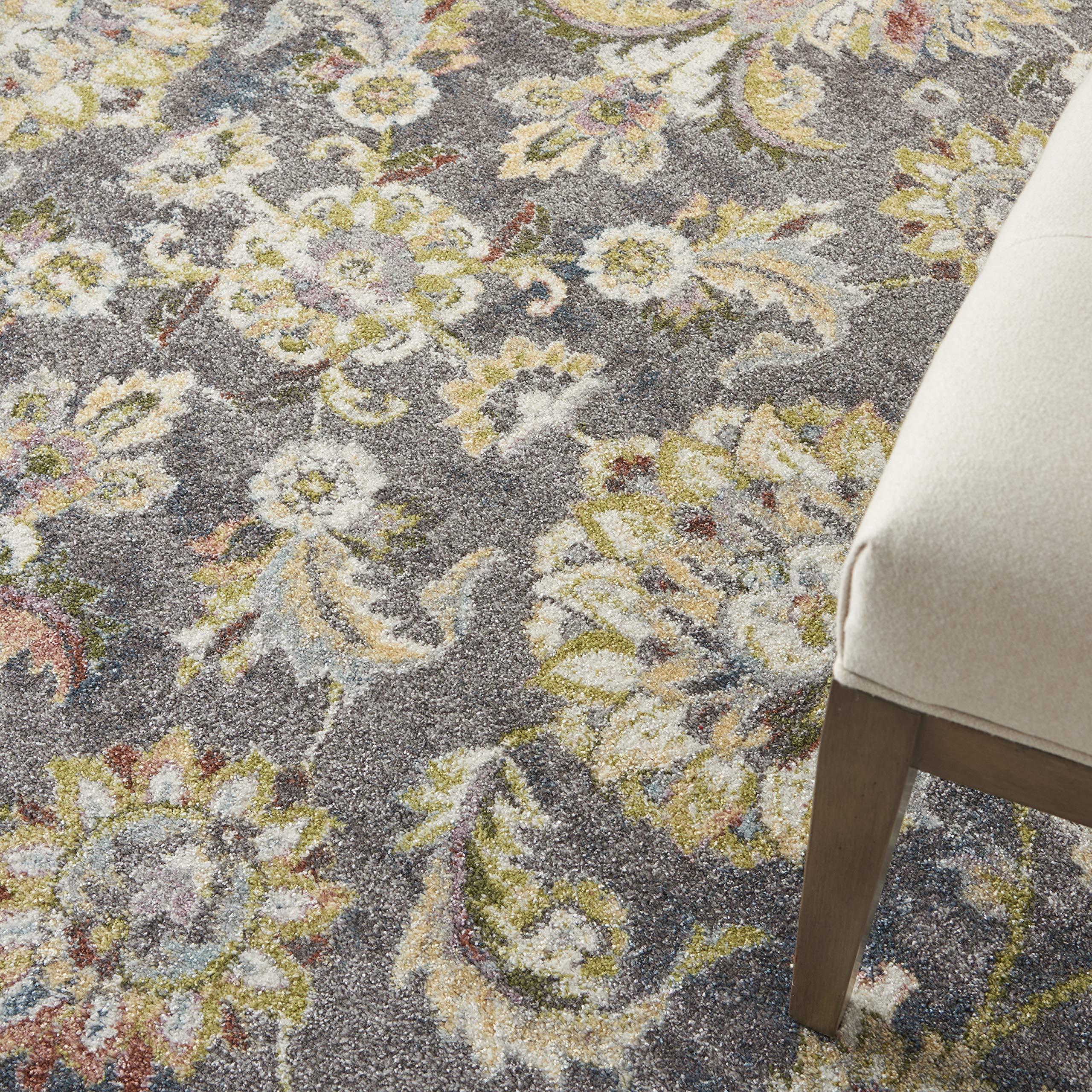 Nourison Juniper Floral Charcoal Multi 7'10