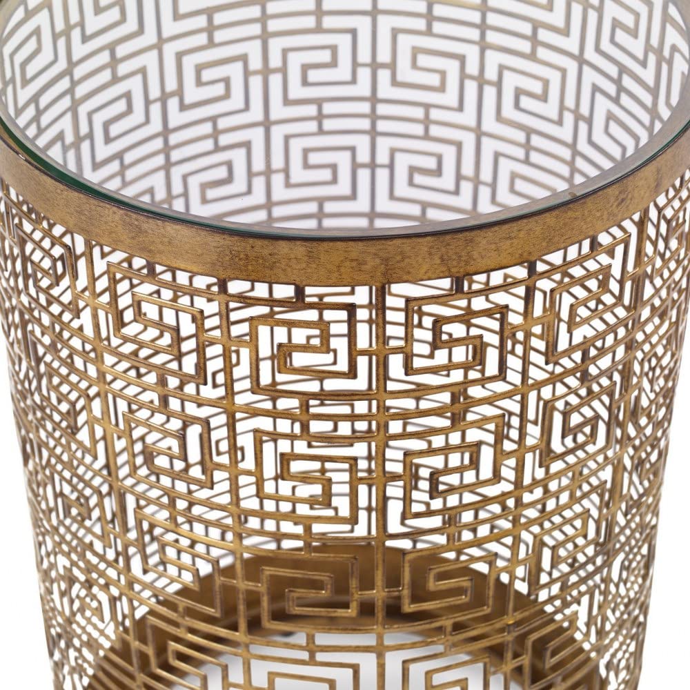 24 Inch Accent Table - Modern Side Table for Living Room, Bedroom & Office - Small Round End Table with Sturdy Metal Base - Perfect for Coffee, Books & Decor