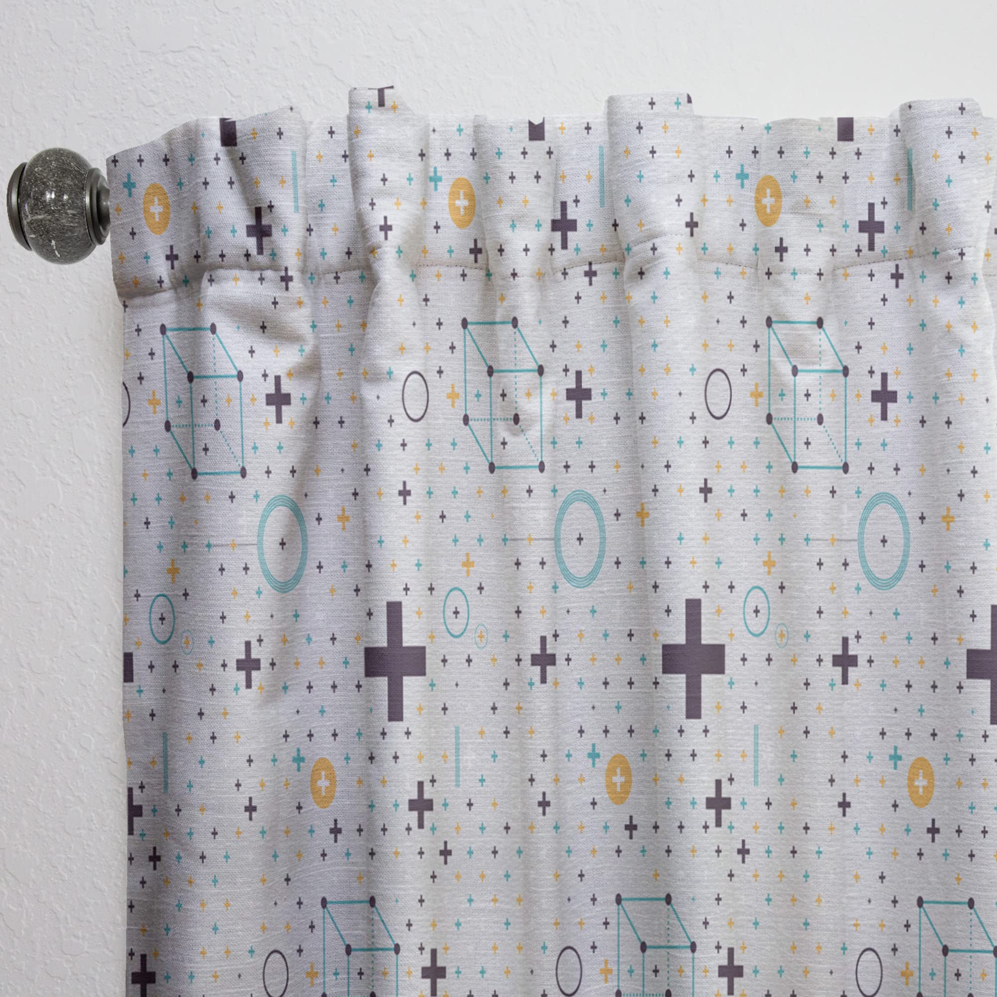 DesignQ Minimalist Geometric Pattern Blackout Curtains - Thermal Insulated Single Panel 52x63 Inch - Perfect for Bedroom & Living Room Window Treatments