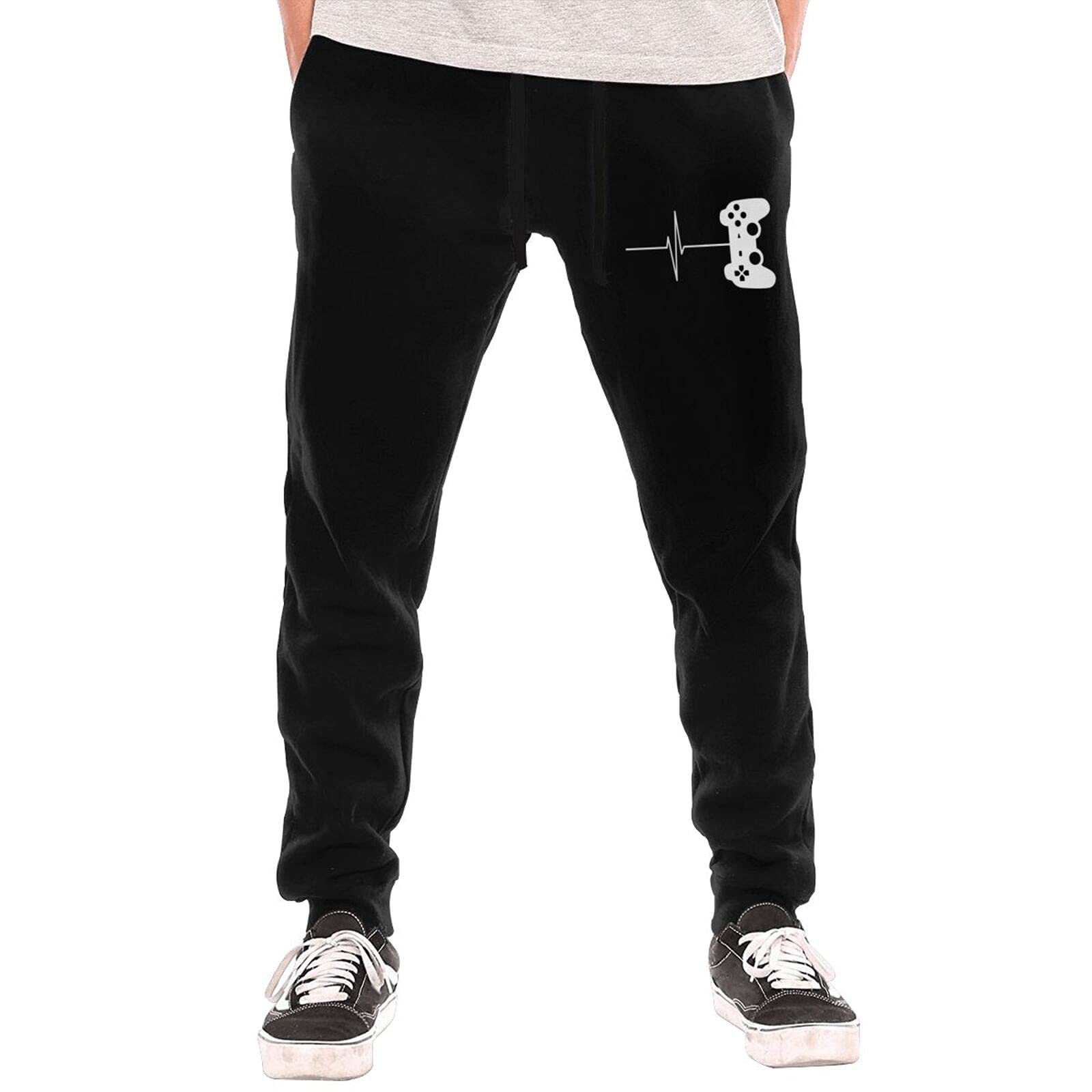 Heartbeat of A Gamer Men's Casual Yoga Sweatpants - Athletic Workout Joggers with Elastic Waistband for Running, Gym & Lounge Wear - Perfect for Gaming, Yoga, and Outdoor Activities