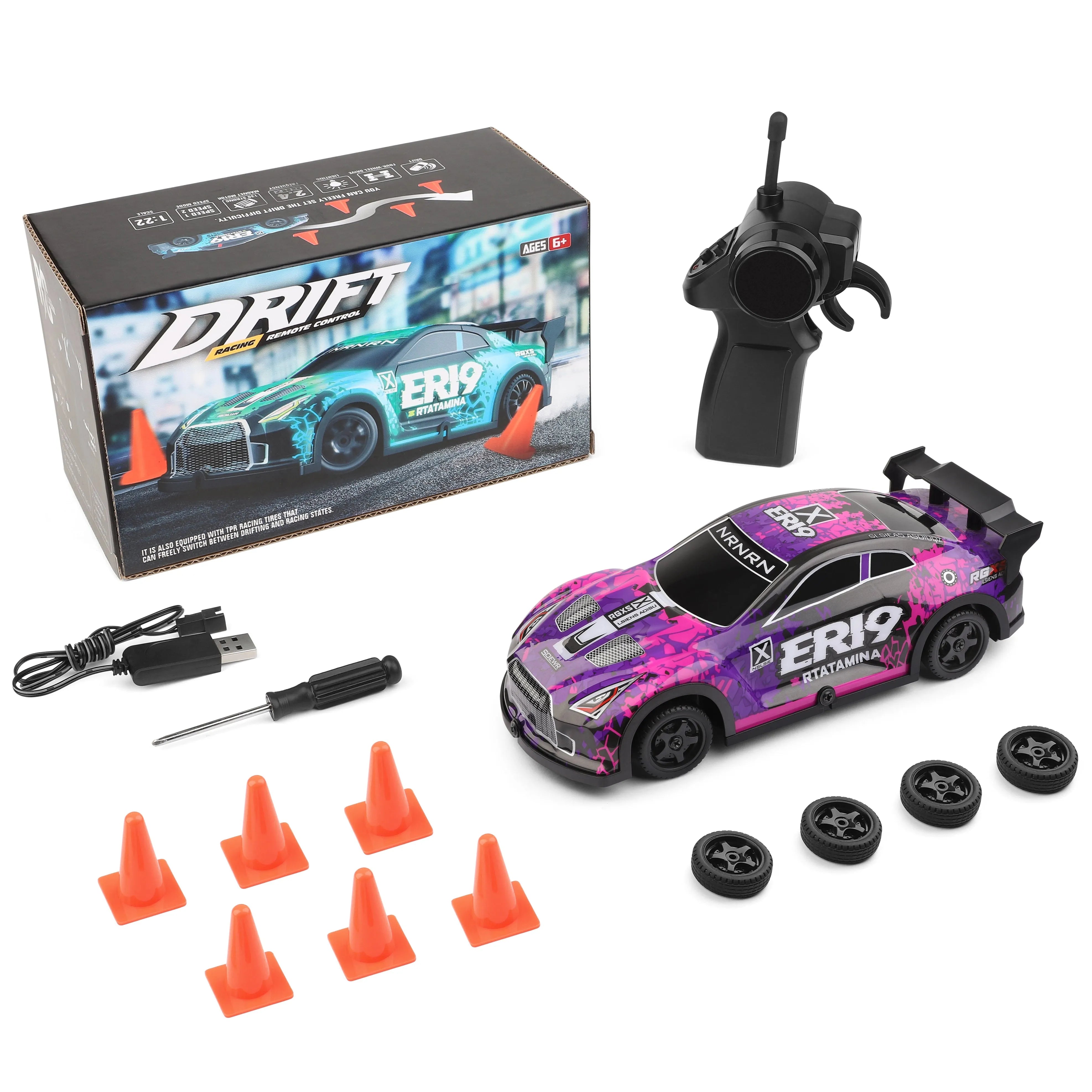 WLTOYS 22206 1/22 Scale 2.4G 4WD RC Car with LED Shell - 15km/h High Speed Remote Control Toy for Kids & Adults - Perfect for Indoor Racing, Backyard Driving & Off-Road Adventures