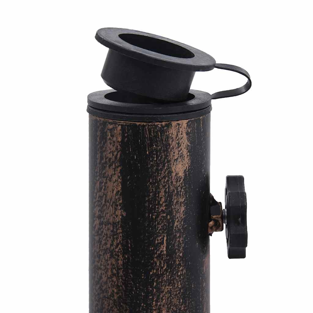 Heavy Duty 26.5 lbs Bronze Cast Iron Umbrella Base - 19.3 Inch Outdoor Patio Weight for Market Umbrellas | Perfect for Poolside, Garden, Deck, and Backyard Use