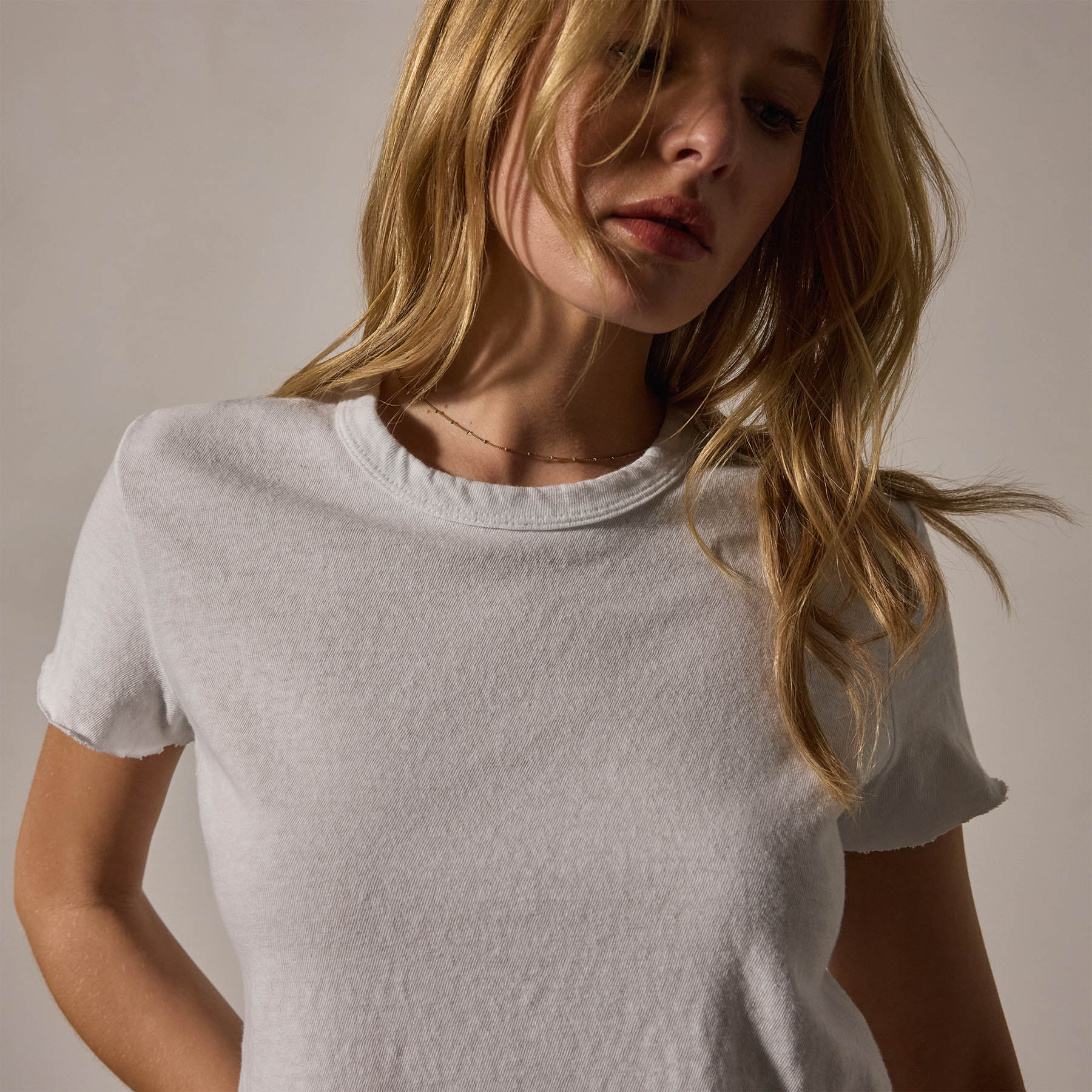 Slub Jersey Shrunken Tee - Soft White Cotton Vintage T-Shirt for Men & Women | Casual Wear, Street Style, Everyday Outfits