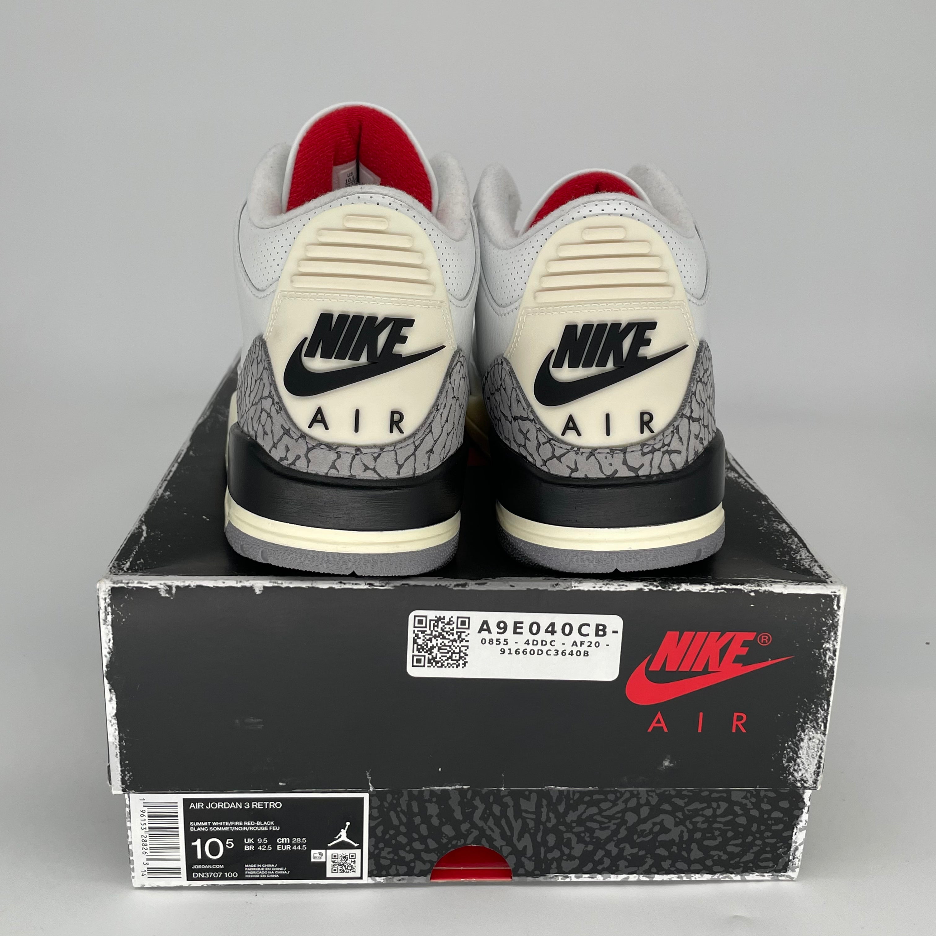 AIR JORDAN 3 White Cement Reimagined Basketball Shoes - Men's Size 10.5 (DN3707-100) - Authentic Retro Sneakers for Streetwear & Sports Performance