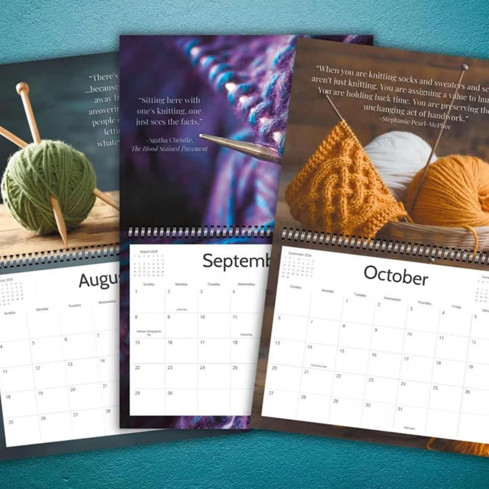 2025 Knitting Calendar - 12 Inspirational Knitting Images & Quotes, 8.5x11 Inch Yarn Monthly Hanging Planner for Craft Enthusiasts, Perfect Wall Decor for Home, Office or Knitting Studio | Creative Gift for Women Who Love Knitting