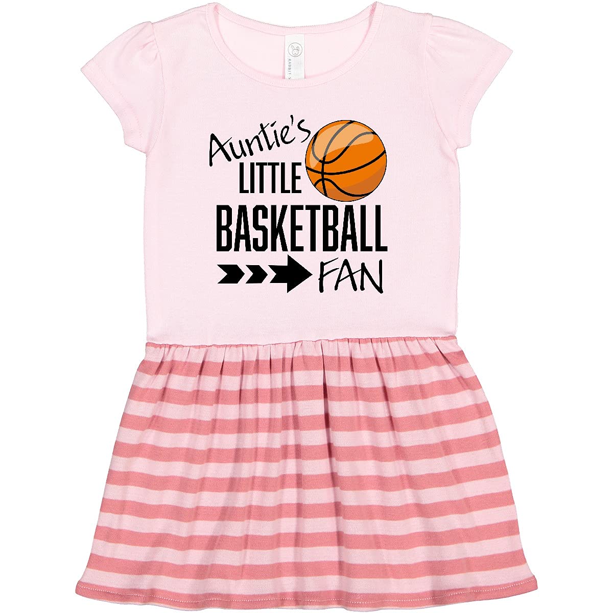 Inktastic Auntie's Little Basketball Fan Toddler Dress - Cute Sports Outfit for Baby Girls - Perfect for Game Day, Birthday Parties & Family Photos
