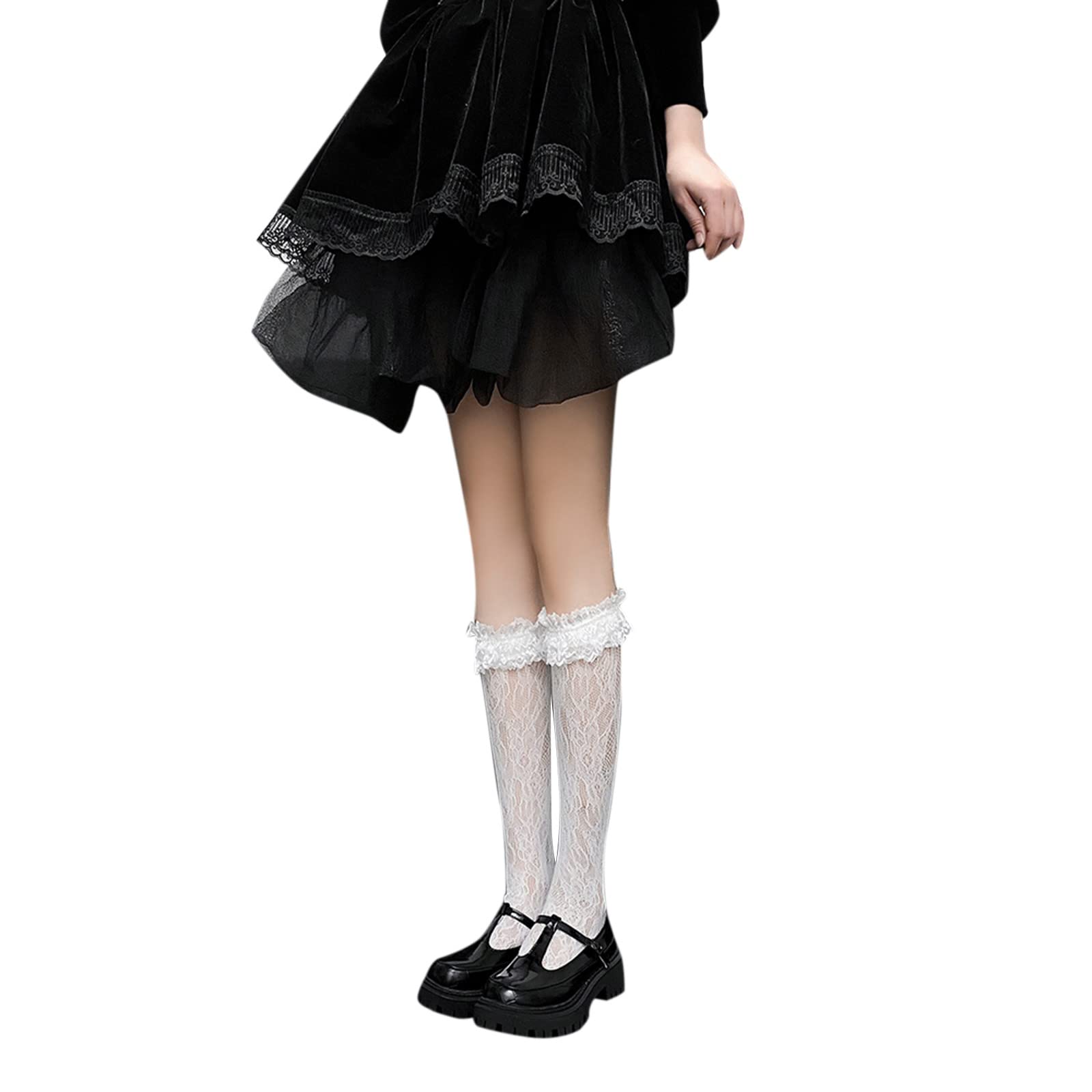 Lace Lolita Socks for Women - Sexy Patterned Tights for Cosplay & Fashion