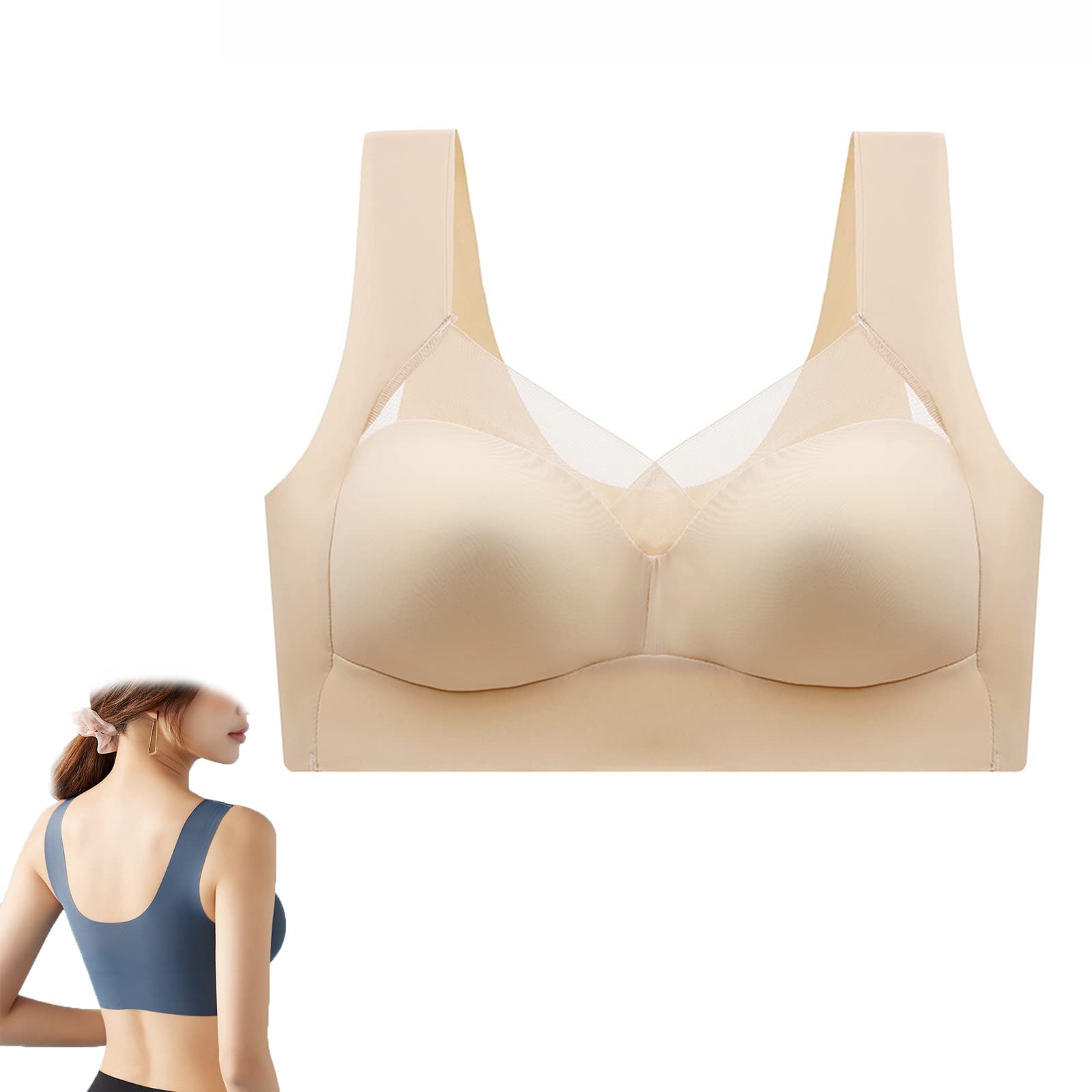 Wireless Push Up Bra for Women - Deep Cup, Full Back Coverage, Ice Silk Yoga & Sports Bra - Comfortable & Sexy Summer Wear for Gym, Running, Yoga & Daily Use