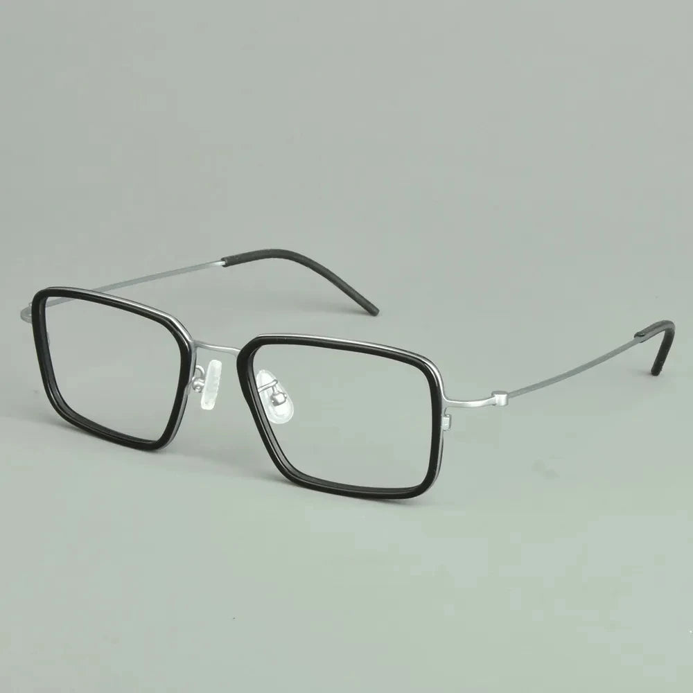 Aimee Unisex Full Rim Big Square Titanium Acetate Eyeglasses 942501 - Lightweight & Durable Frame for Men & Women - Perfect for Reading, Working & Fashion Accessories