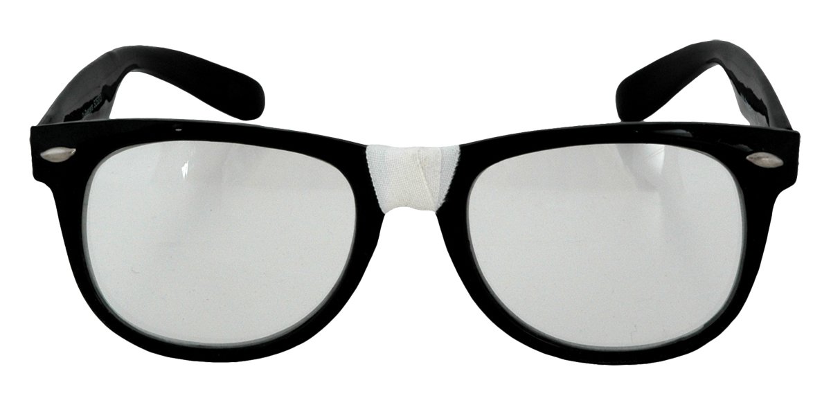 Elope Nerdy Black Glasses - Classic Novelty Reading Glasses with Clear Lenses & Taped Nosepiece for Costume Parties, Book Lovers & Smart Style