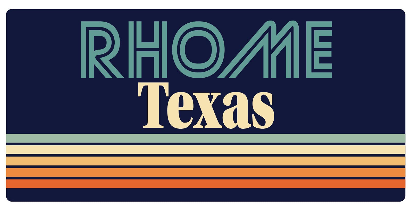 Rhome Texas 5 x 2.5-Inch Retro Fridge Magnet - Vintage Style Decorative Refrigerator Magnet for Kitchen, Office & Home Decor