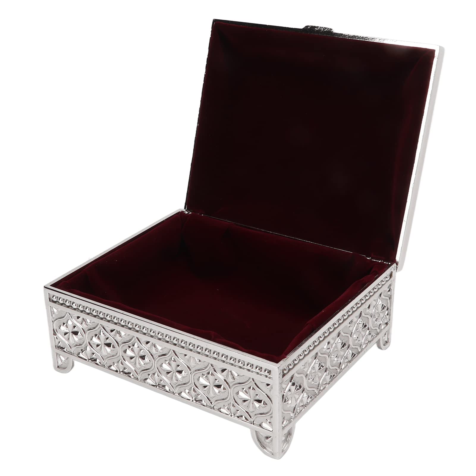 Shanrya Elegant Metal Jewelry Organizer Box for Women - Perfect for Storing Bracelets, Necklaces, Rings & Silver Jewelry | Great Gift for Her, Birthday Present & Home Decor