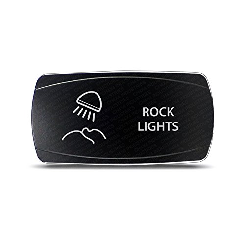CH4x4 Rocker Switch with White LED & Horizontal Symbol 2 for Off-Road Rock Lights - Perfect for Jeep, Truck & ATV Night Driving