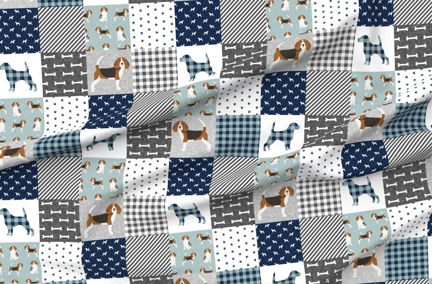 Beagle Dog Breed Printed Minky Fabric by The Yard - Soft Plush Quilt Backing Material for Baby Blankets, Nursery Decor & Pet-Friendly Sewing Projects | Perfect for DIY Quilting, Home Decor & Gift Making