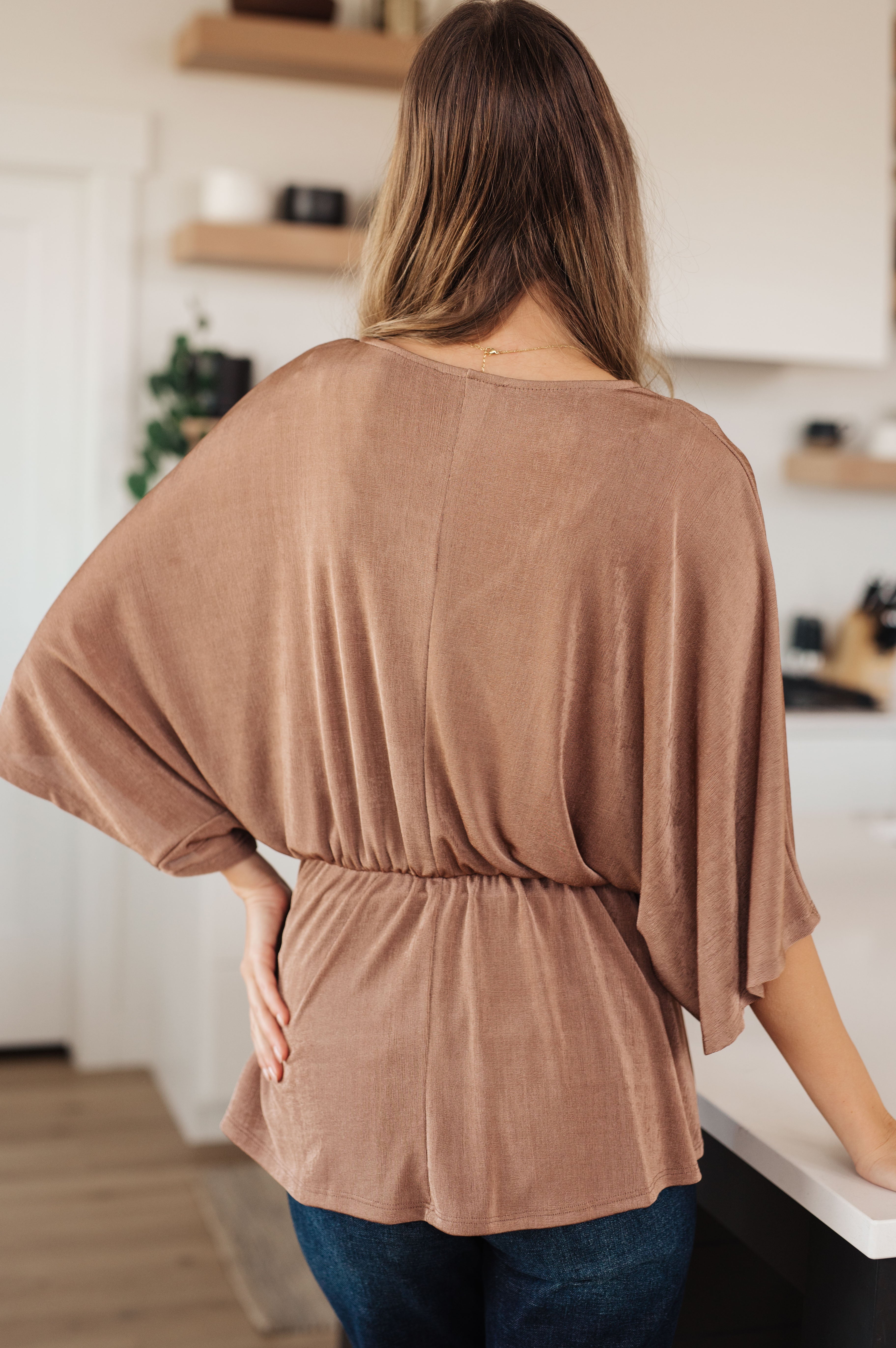 Elegant V-Neck Blouse for Women - Flowy Draped Tops for Office, Party & Date Night | Chic & Comfortable Ladies Fashion Top