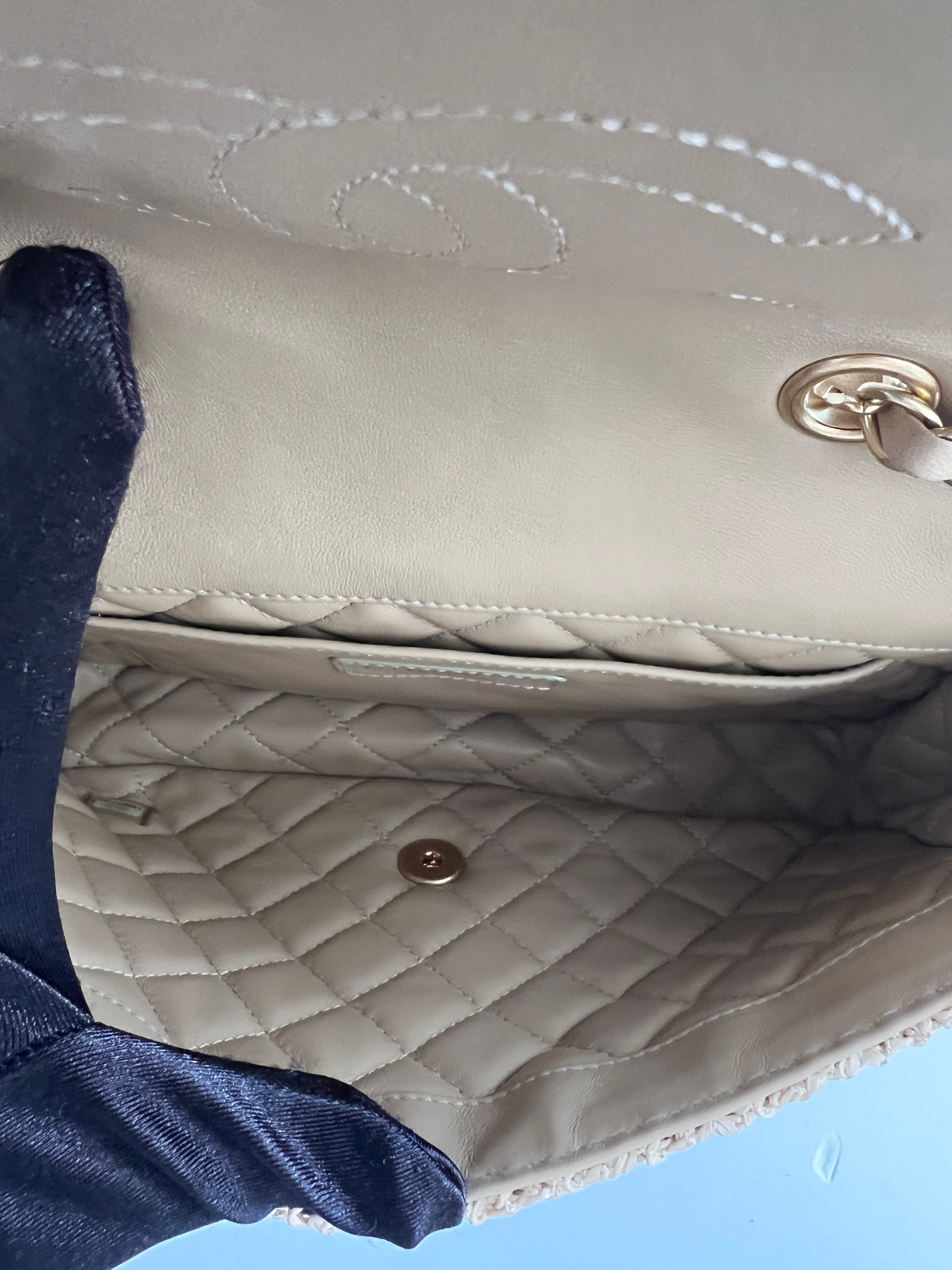 Chanel Paris Athens Crochet Raffia Medium Single Flap Bag - Luxury Designer Handbag for Women, Summer Beach Tote, Perfect for Vacation & Outdoor Events