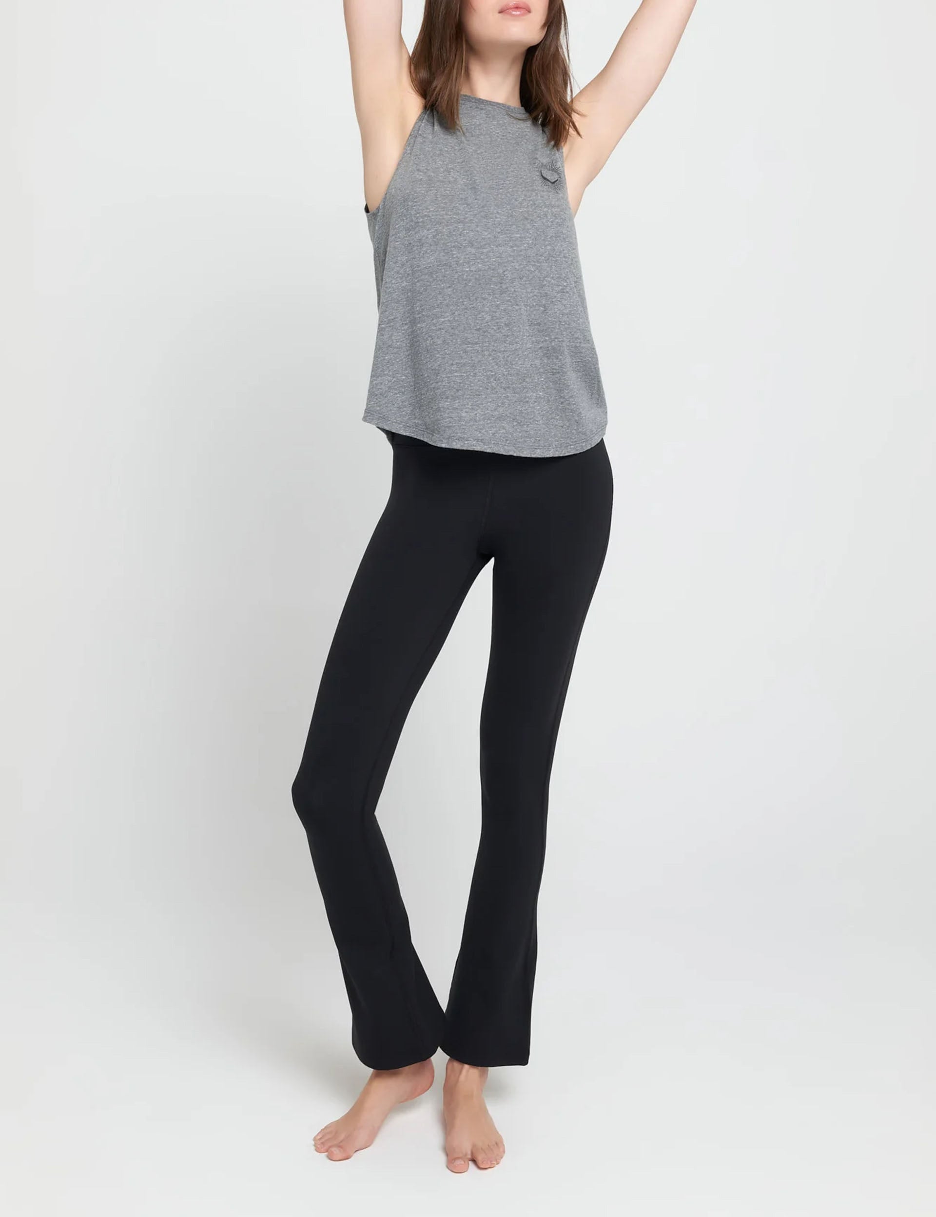 Harmony Jade Muscle Tank Top for Women - Soft Heather Grey Yoga Workout Shirt - Perfect for Gym, Running & Casual Wear