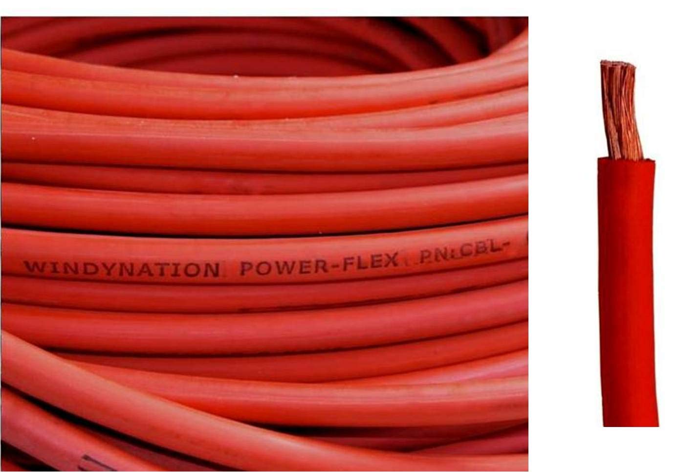 WNI 2 AWG 30ft Red Pure Copper Ultra Flexible Battery Welding Cable Kit - Includes 5pcs 5/16