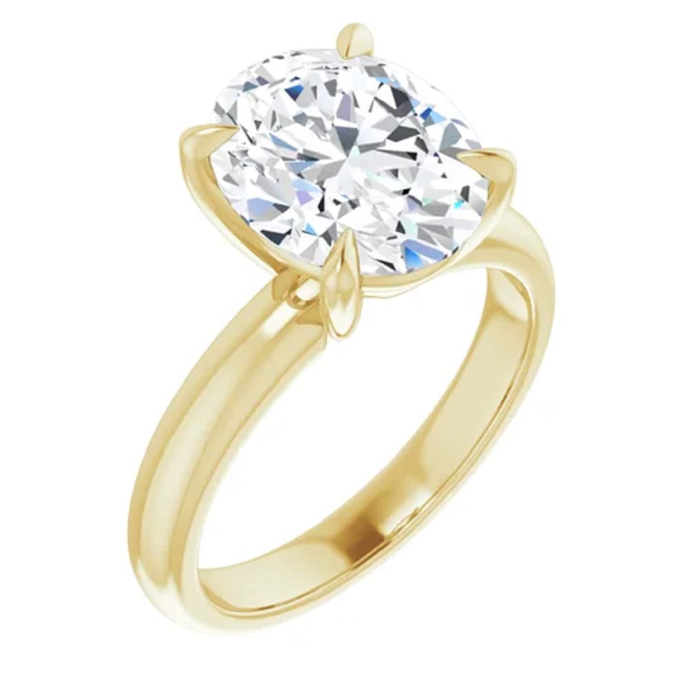 10K Solid Yellow Gold Handmade Engagement Ring - 2.0 CT Oval Cut Moissanite Diamond Solitaire Wedding Band for Women | Perfect for Proposals, Anniversaries & Bridal Jewelry Gifts