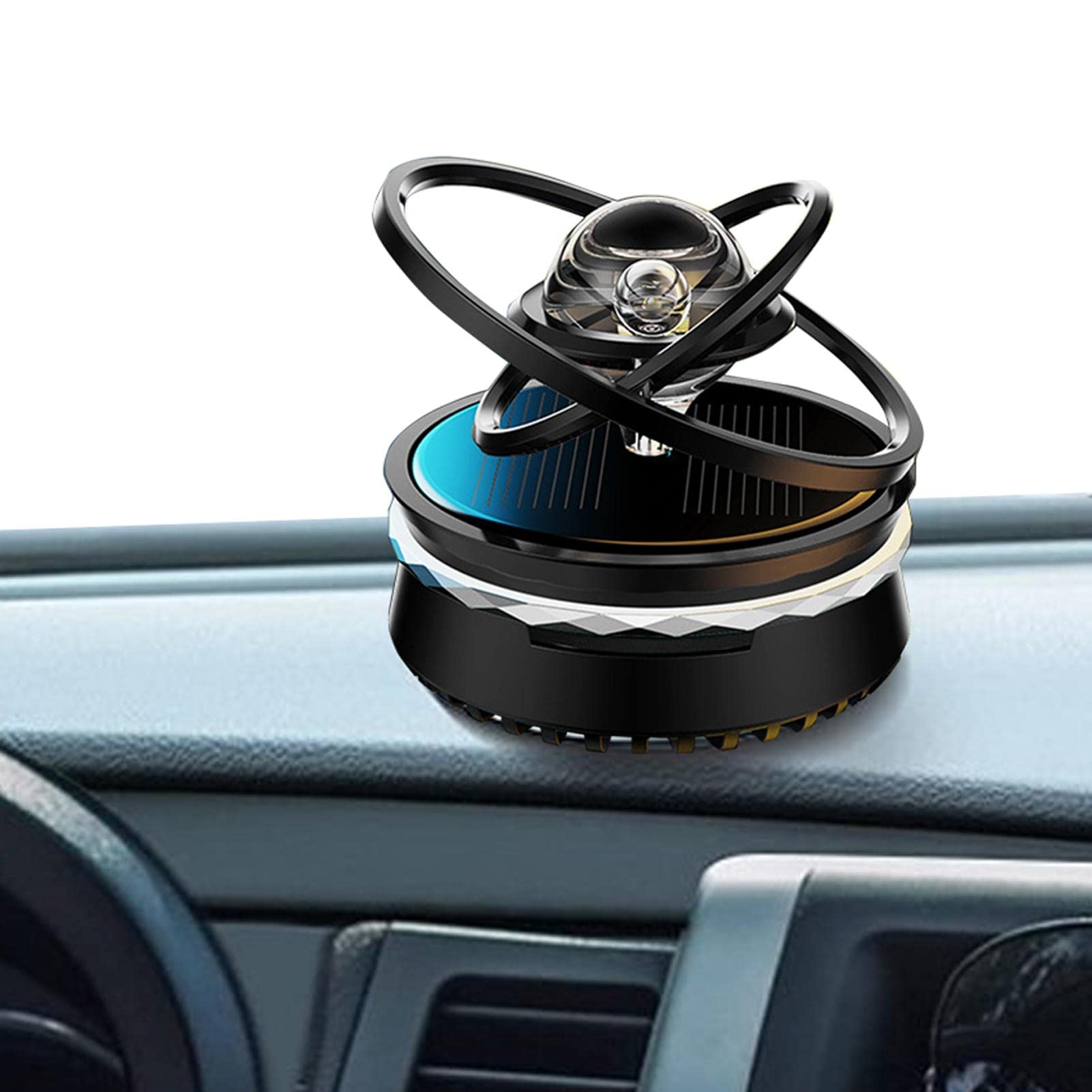 Solar Powered Rotating Car Air Freshener - 360° Rotating Car Aromatherapy Diffuser with Essential Oils | Vehicle, Office & Home Fragrance Decor | Perfect for Cars, Work Desks and Living Spaces