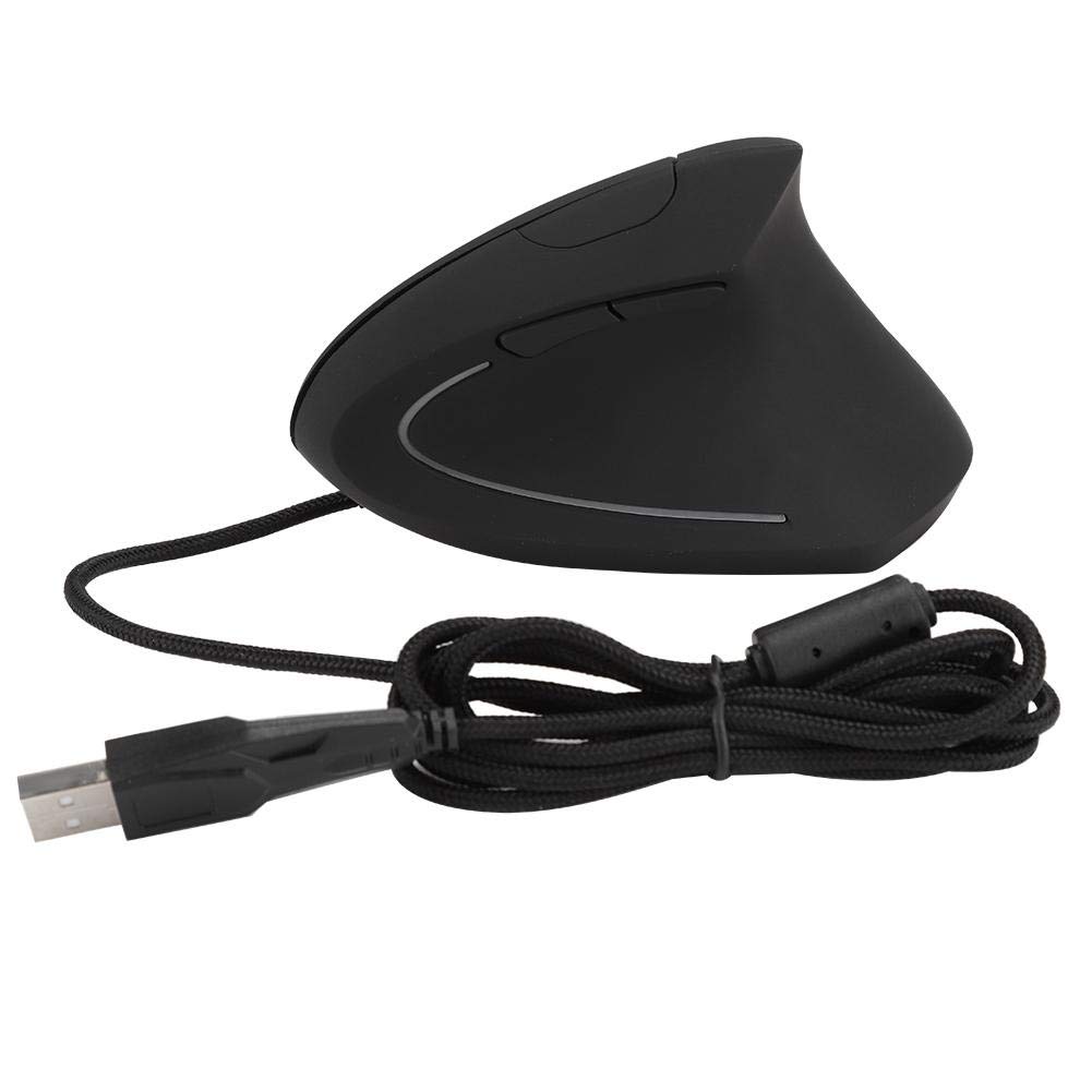 Wendry Wired Ergonomic Mouse - 3200DPI Vertical Gaming Mouse with 6D Adjustable Design & LED Backlight - Comfortable Optical Mouse for PC, Laptop, Office & Gaming (Black) | Perfect for Long Work Sessions & Competitive Gaming