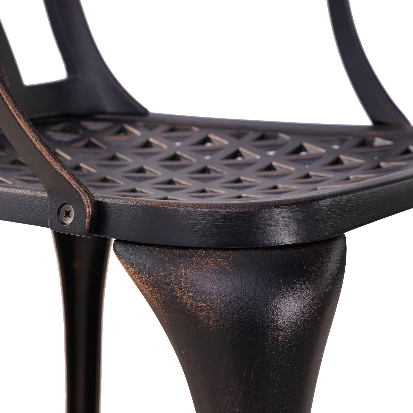**All-Weather Cast Aluminum Patio Chairs Set of 2 with Armrests - Durable Outdoor Dining Chairs for Garden, Deck & Backyard in Antique Bronze - Perfect for BBQs, Poolside Lounging & Outdoor Entertaining**