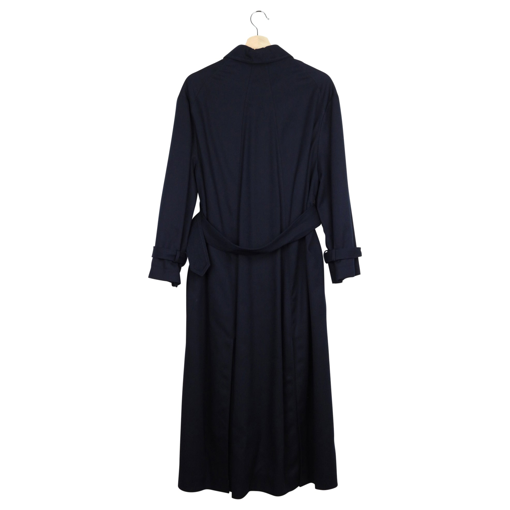 ACNE Studios Navy Blue Press Stud Belted Long Trench Coat - Size 36 | Waterproof Windbreaker for Women | Perfect for Fall & Winter Fashion, Office Wear & Outdoor Activities
